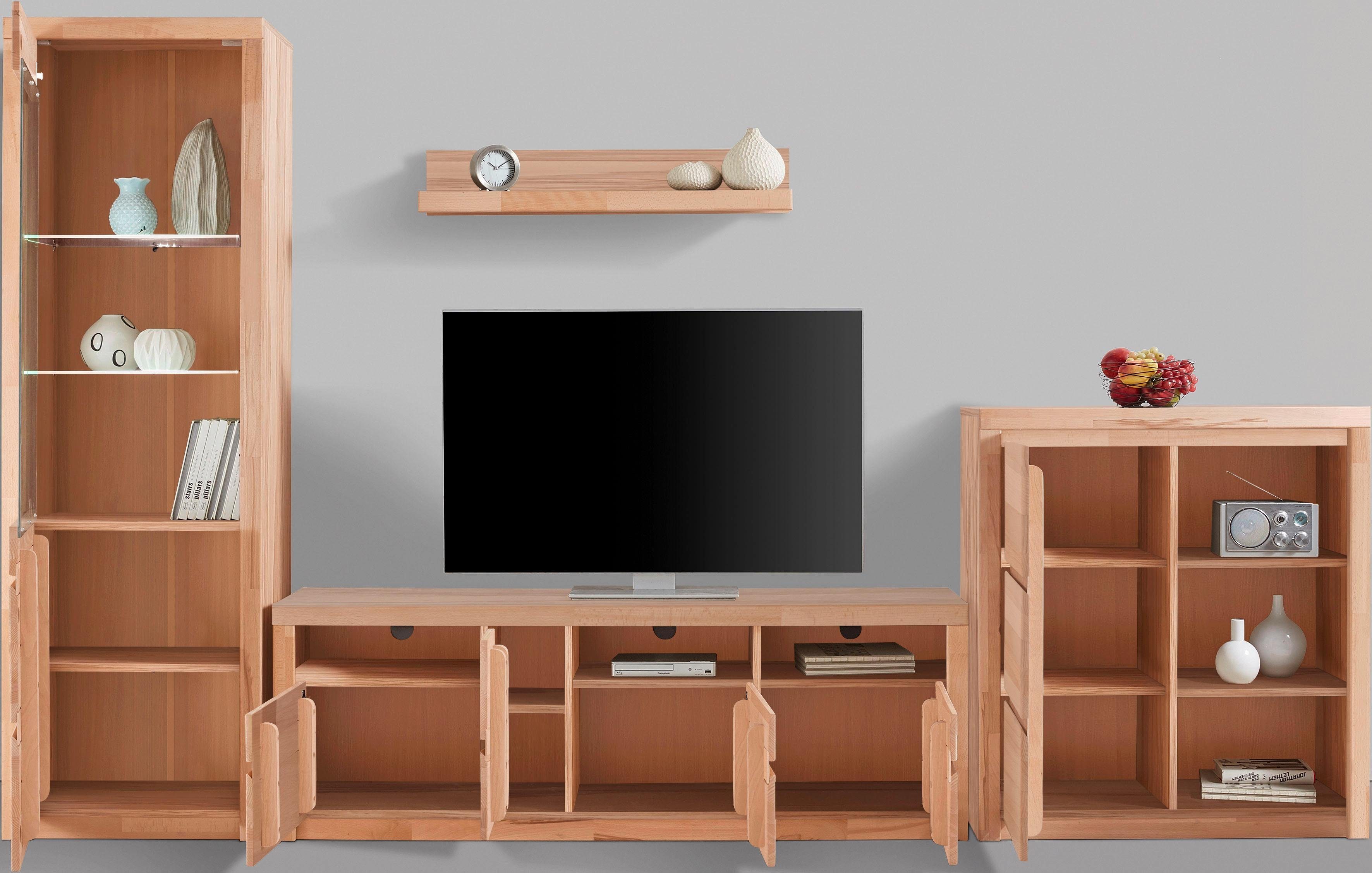 Home affaire Wandmeubel Silkeborg gedeeltelijk massief hout (set, 4-delig)