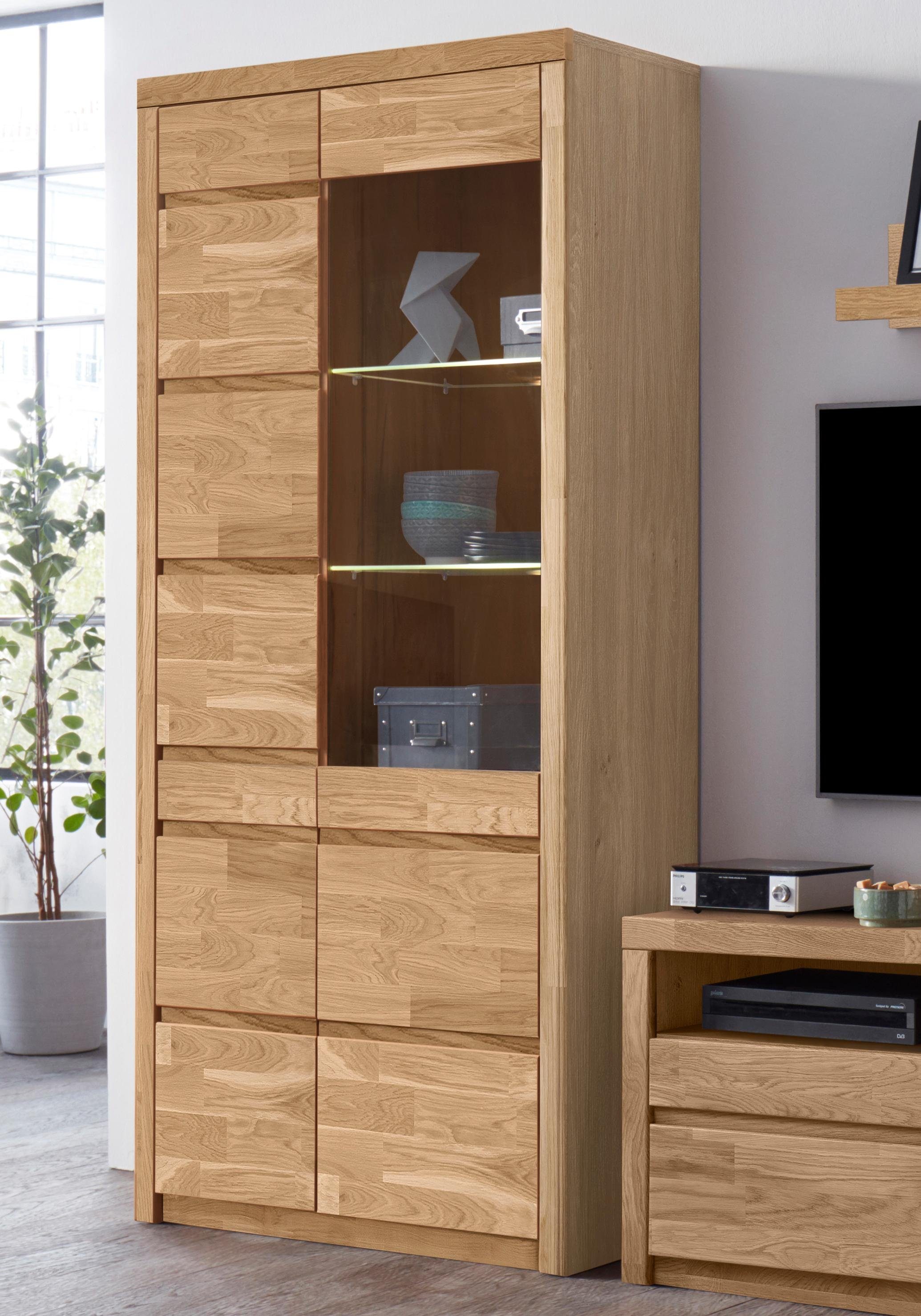 Home affaire Vitrinekast Silkeborg Hoogte 190 cm vitrinekasten bruin
