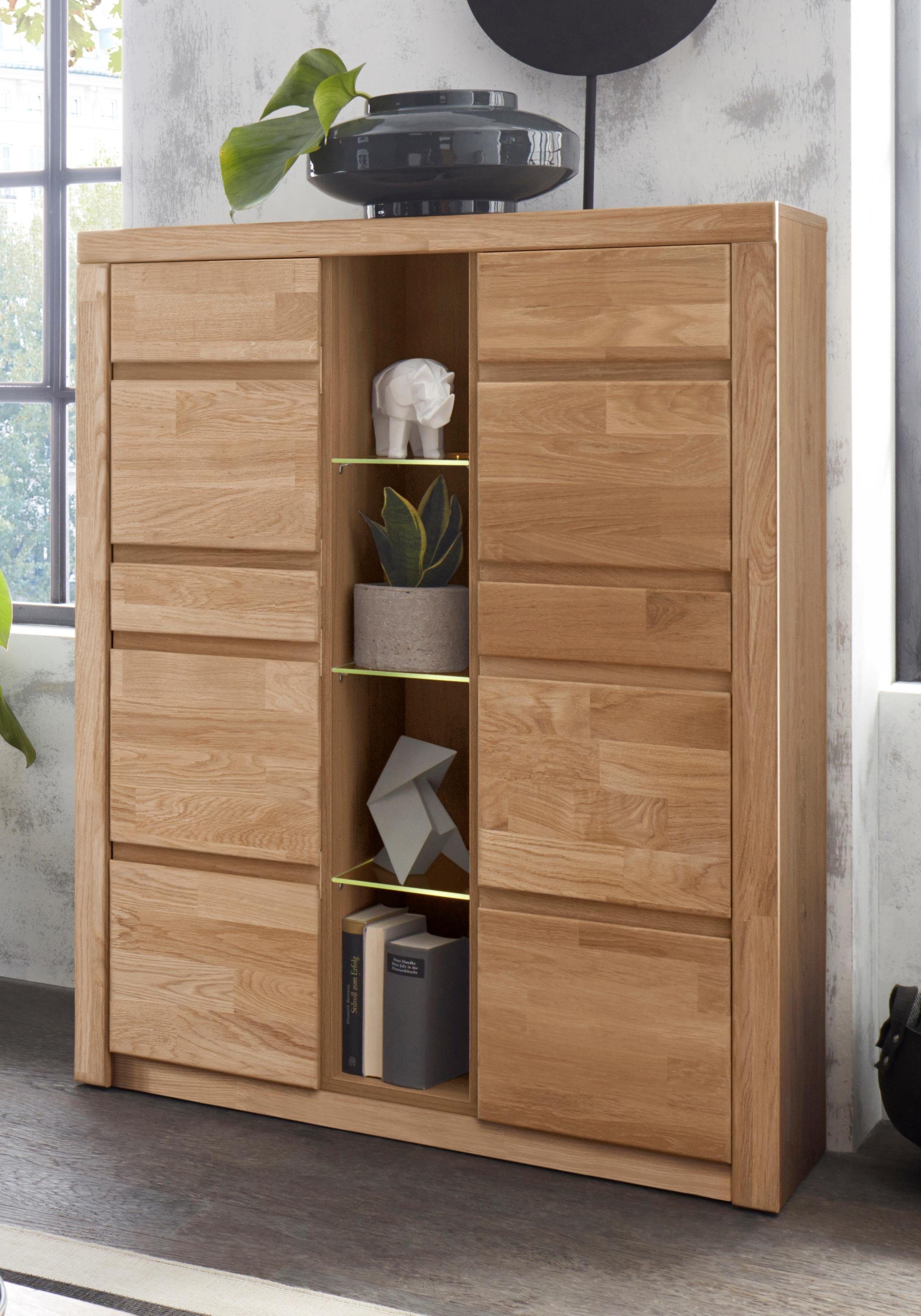 Home affaire Highboard Silkeborg Breedte 90-130 cm highboards bruin