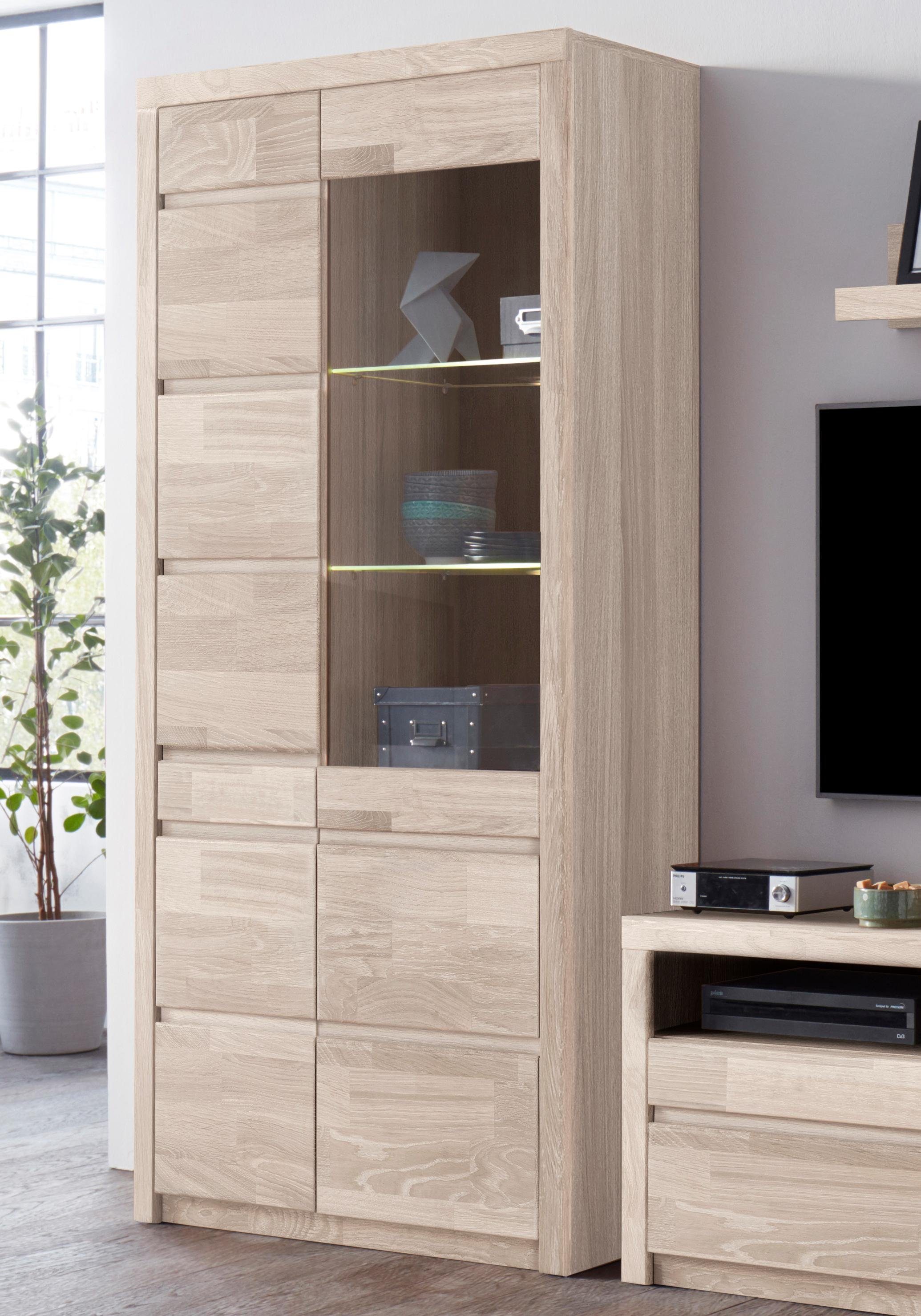 Home affaire Vitrinekast Silkeborg Hoogte 190 cm vitrinekasten bruin
