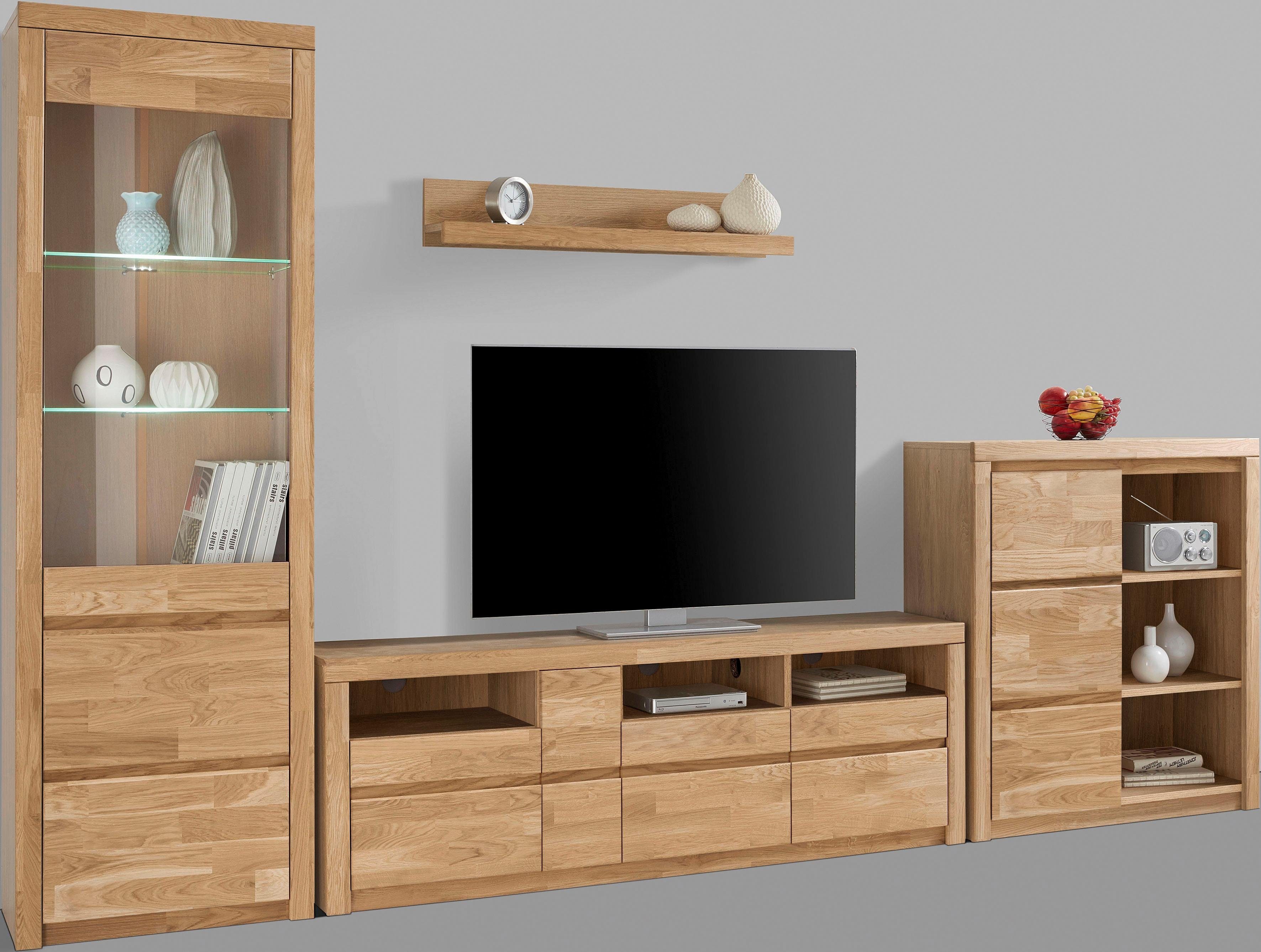 Home affaire Wandmeubel Silkeborg gedeeltelijk massief hout (set, 4-delig)