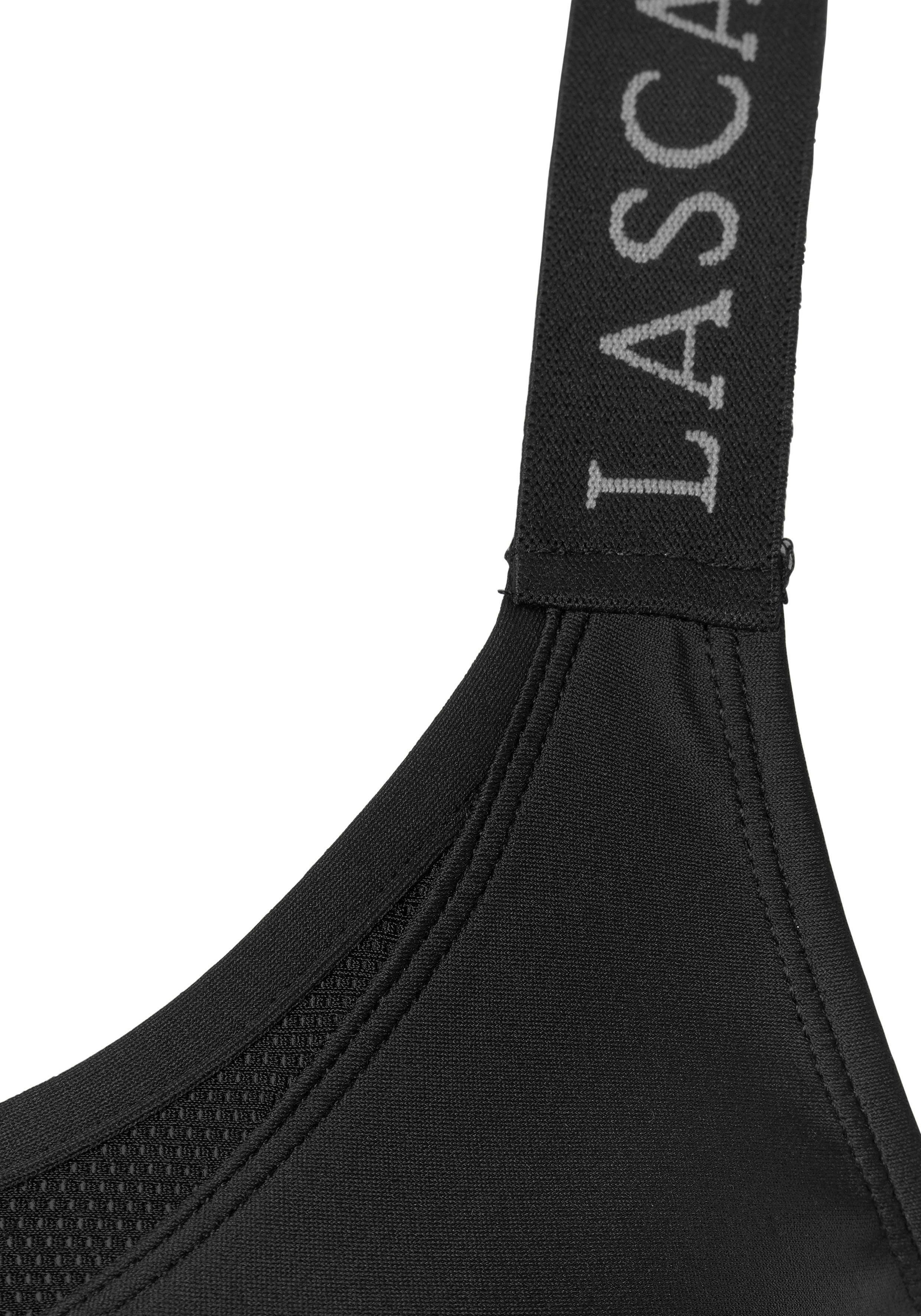active by Lascana Functioneel shirt met elastische bandjes en mesh