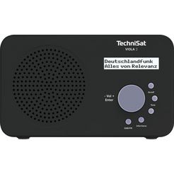 technisat digitale radio (dab+) viola 2 draagbare tweeregelig display, batterijvoeding mogelijk zwart