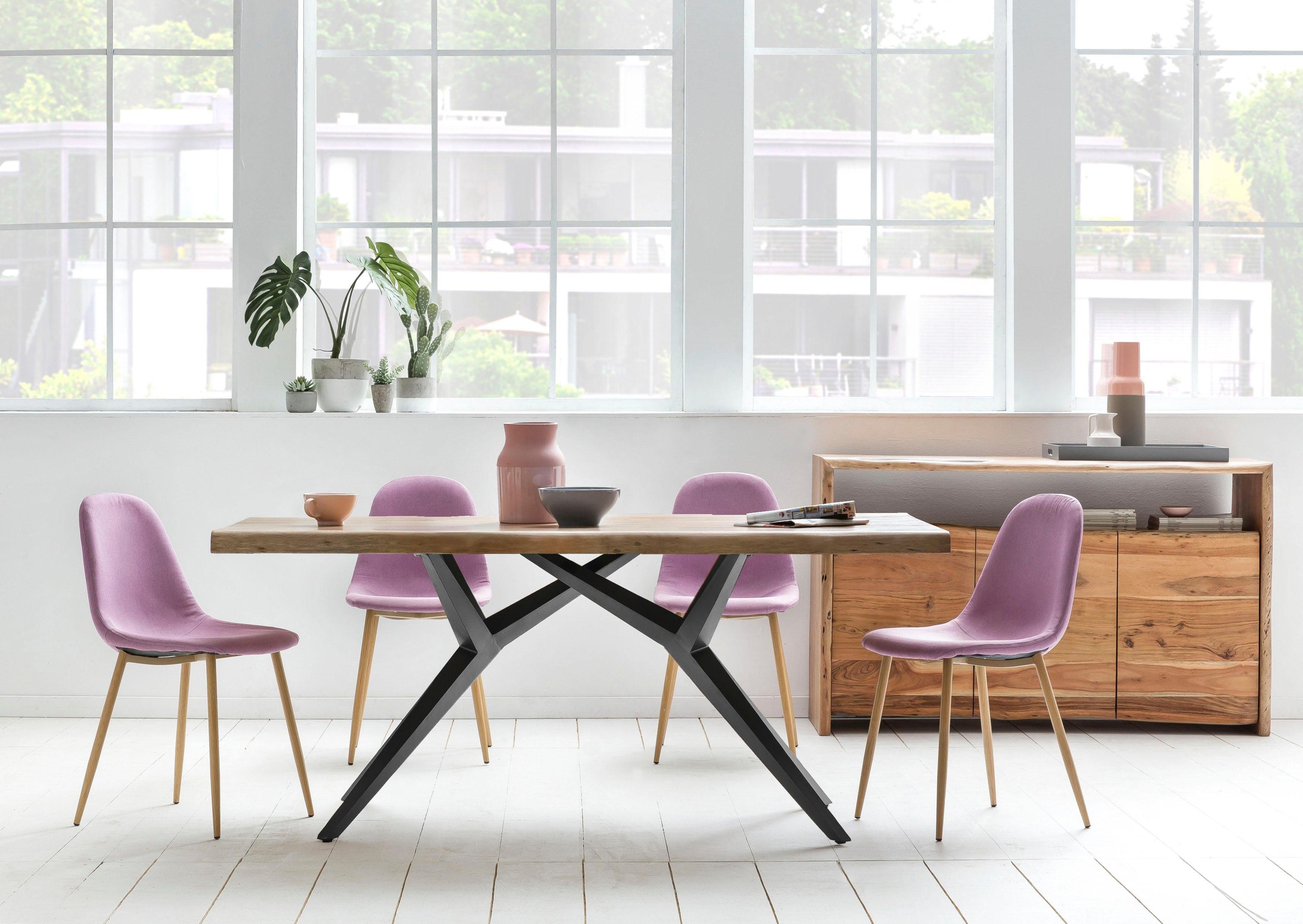 SIT Eettafel Tables met elegant metalen frame, shabby chic, vintage eettafels maat 200 cm beige
