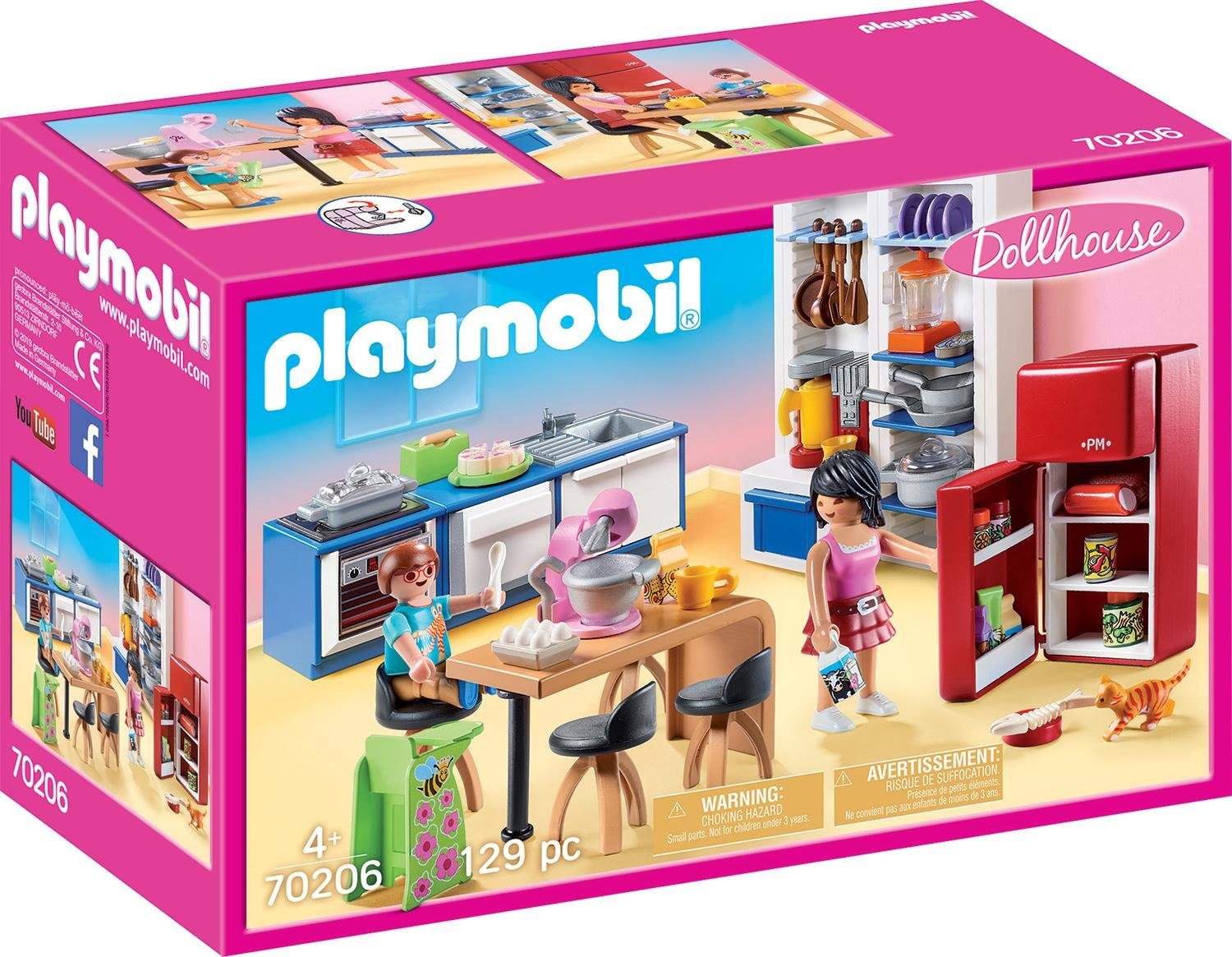 Playmobil® Constructie-speelset Leefkeuken (70206), Dollhouse (129-delig)