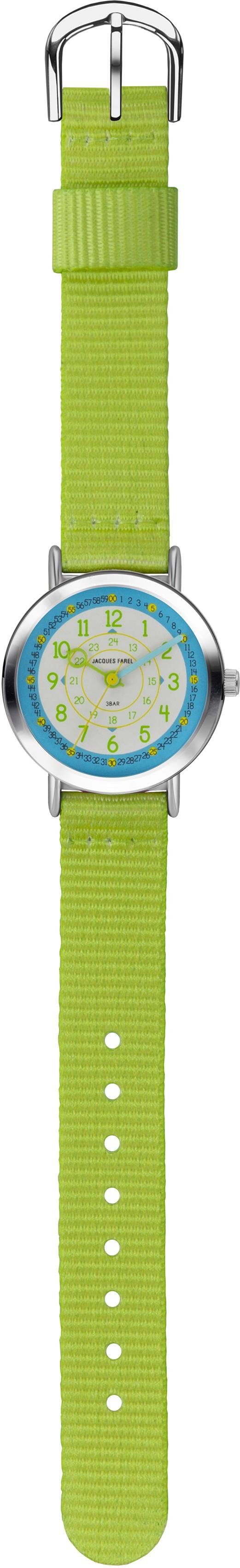 Jacques Farel Kwartshorloge Happy Learning, leerklok, KOP 05 Polshorloge, kinderhorloge, ideaal ook als cadeau
