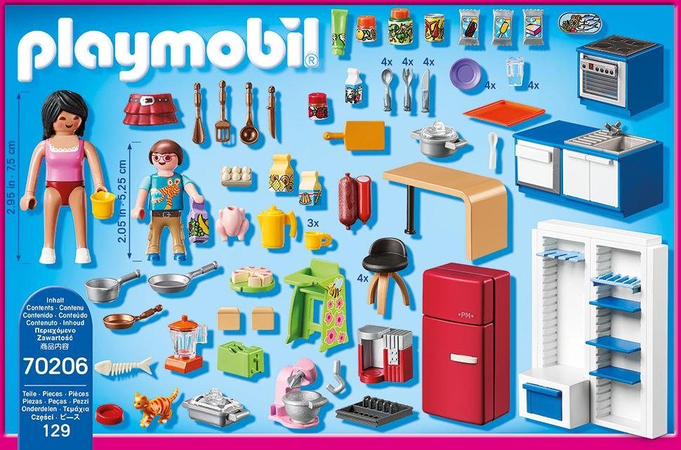 Playmobil® Constructie-speelset Leefkeuken (70206), Dollhouse (129-delig)