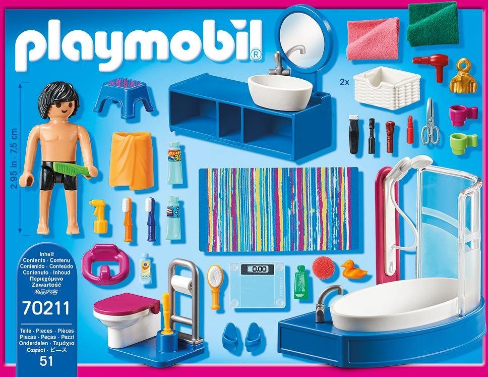 Playmobil® Constructie-speelset Badkamer (70211), Dollhouse (51-delig)