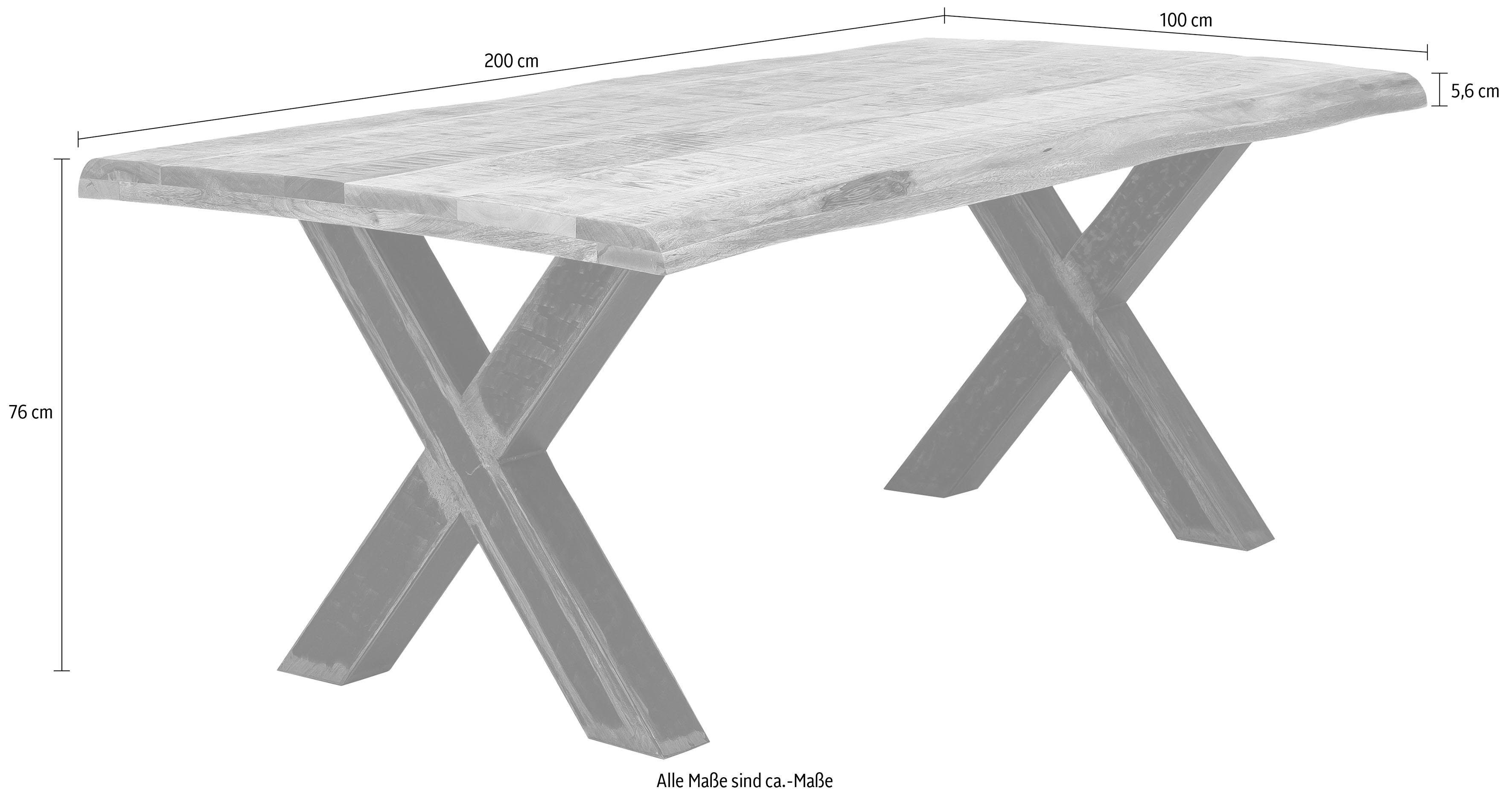 SIT Eettafel Tops&Tables met top van mangohout, shabby chic, vintage