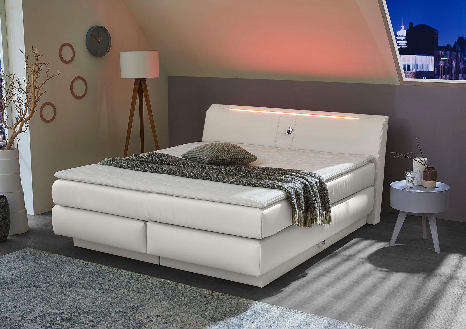 Jockenhöfer Gruppe Boxspring met bedkist, rgb-verlichting en topmatras