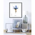 andas wanddecoratie plant met frame blauw