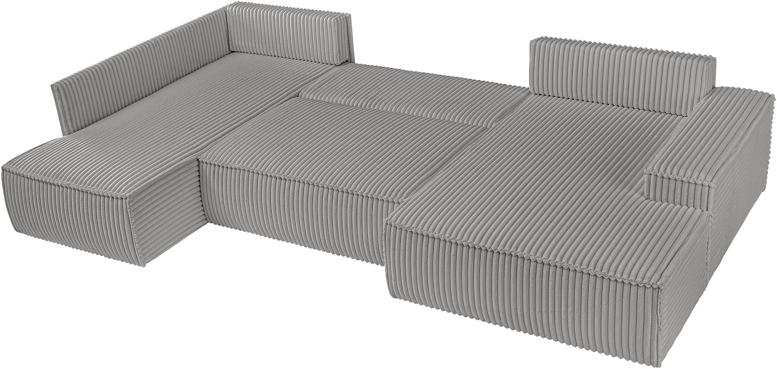 andas Zithoek FINNLEY U-model XXL 329 cm, bedbank, slaapfunctie m. bedkist