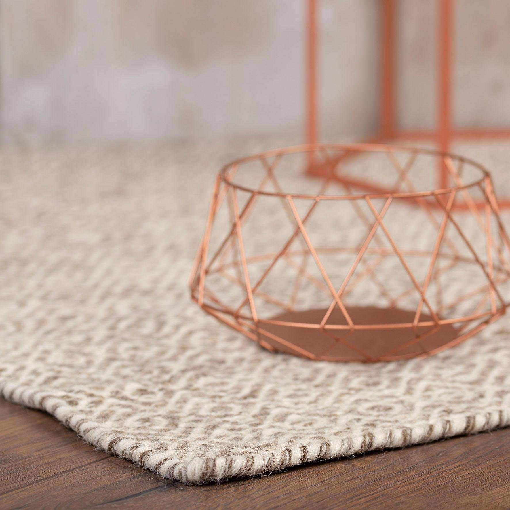 Obsession Wollen kleed My Jaipur 334 Handgeweven vloerkleed, ruitmotief, zuivere wol, met de hand geweven