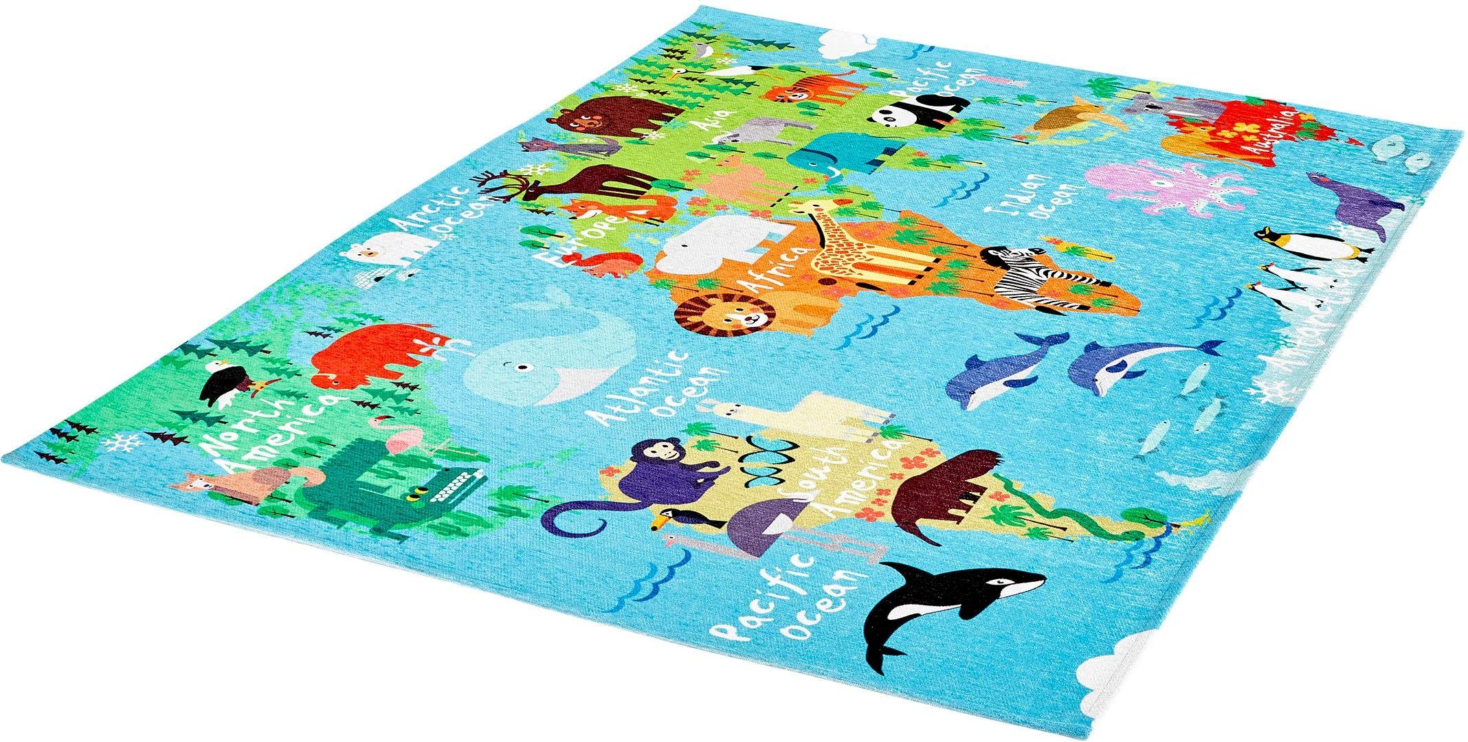 Obsession Torino Kindervloerkleed 80x120 Wereld Map