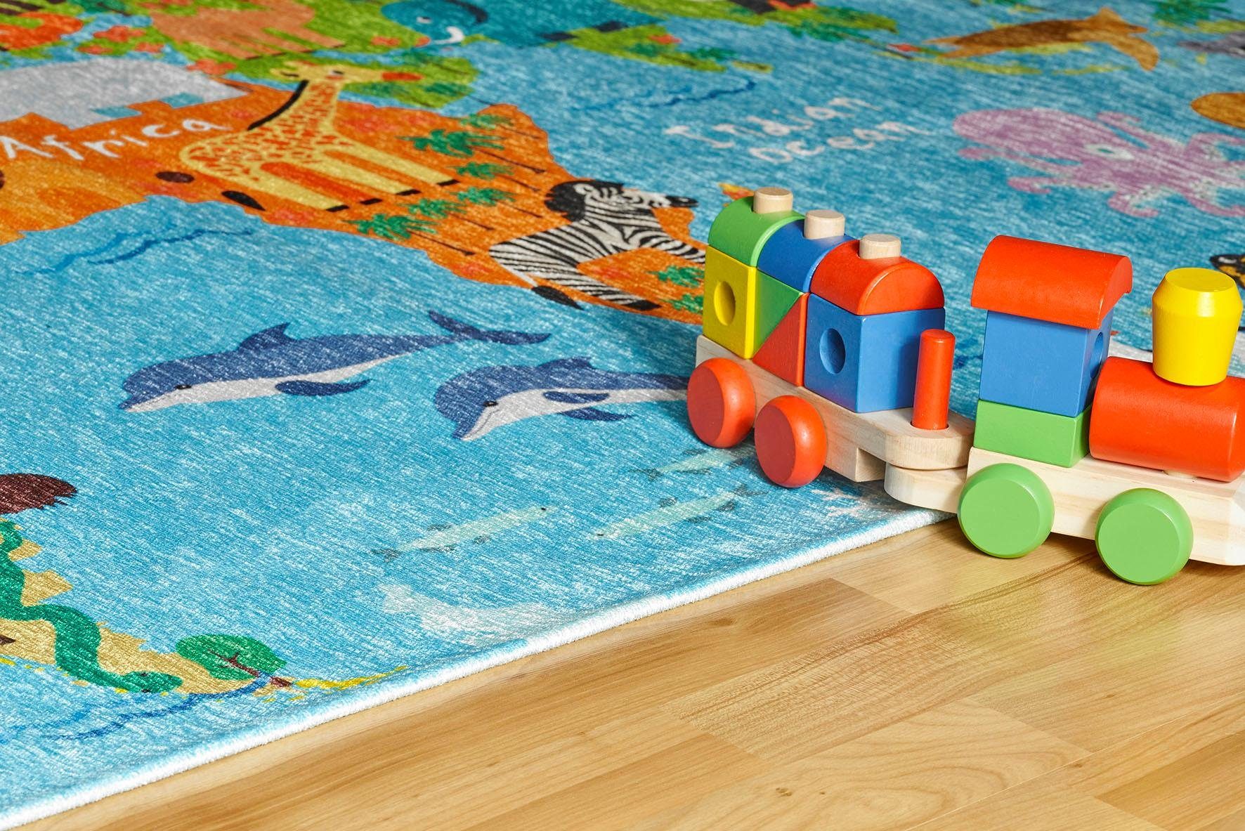 Obsession Kindervloerkleed My Torino Kids 233 Motief wereldkaart, kinderkamer