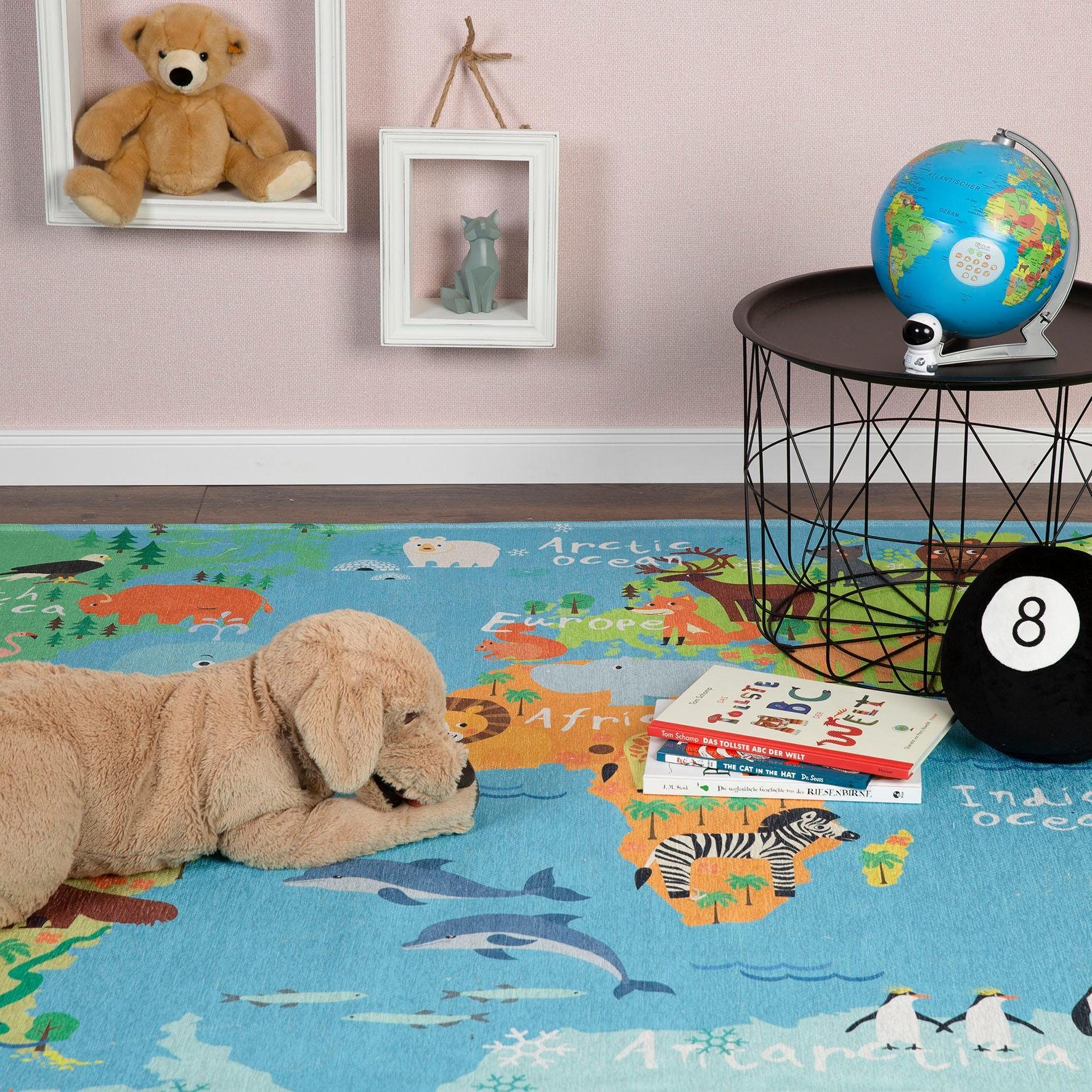 Obsession Kindervloerkleed My Torino Kids 233 Motief wereldkaart, kinderkamer