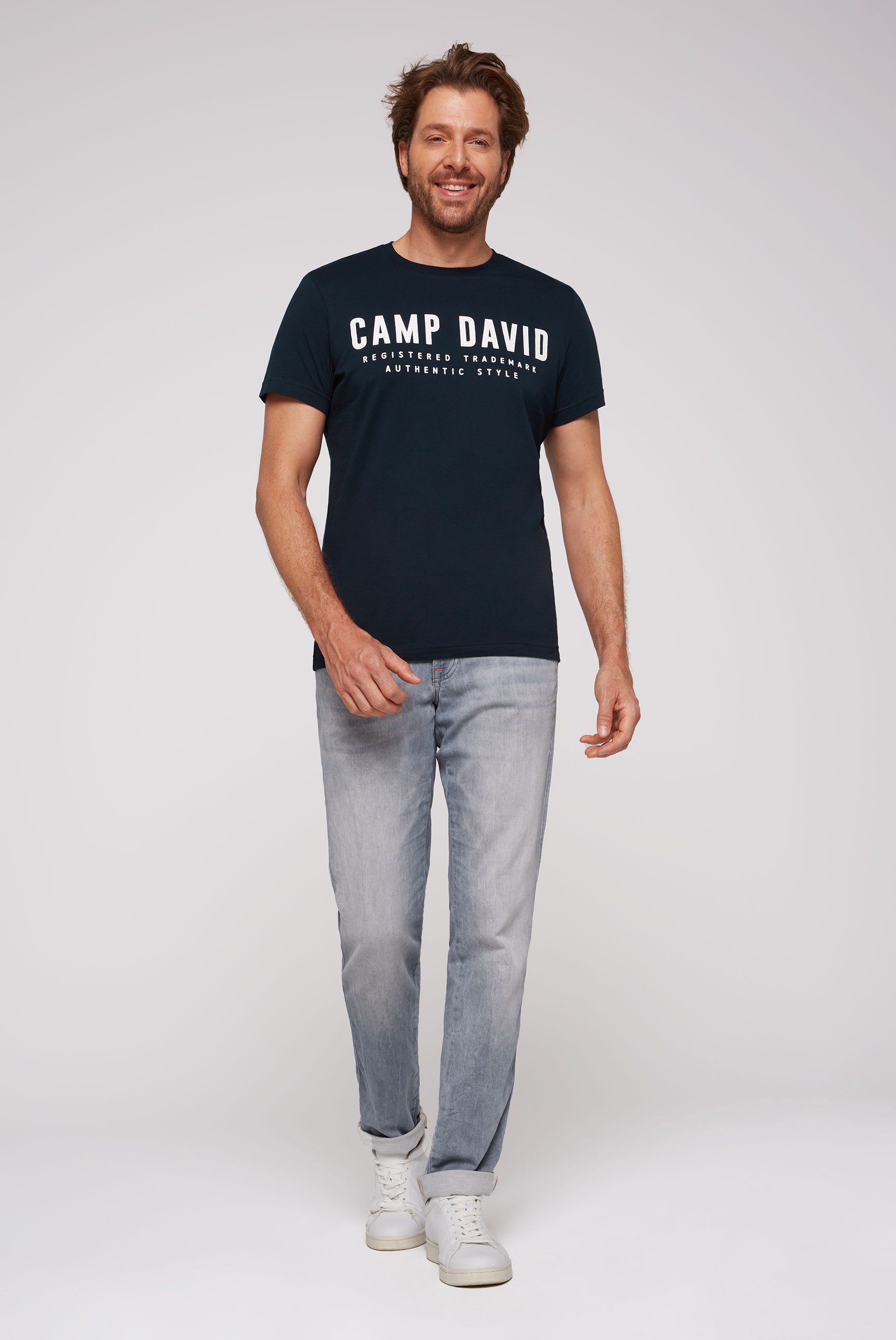 CAMP DAVID T-shirt met logoprint voor