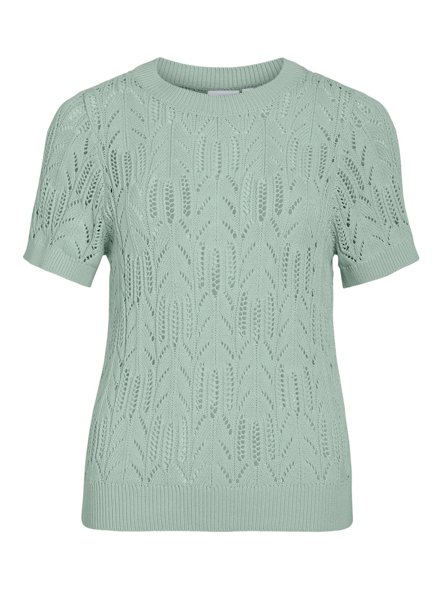 Vila Trui met korte mouwen VICOTTI S/S O-NECK KNIT TOP - NOOS