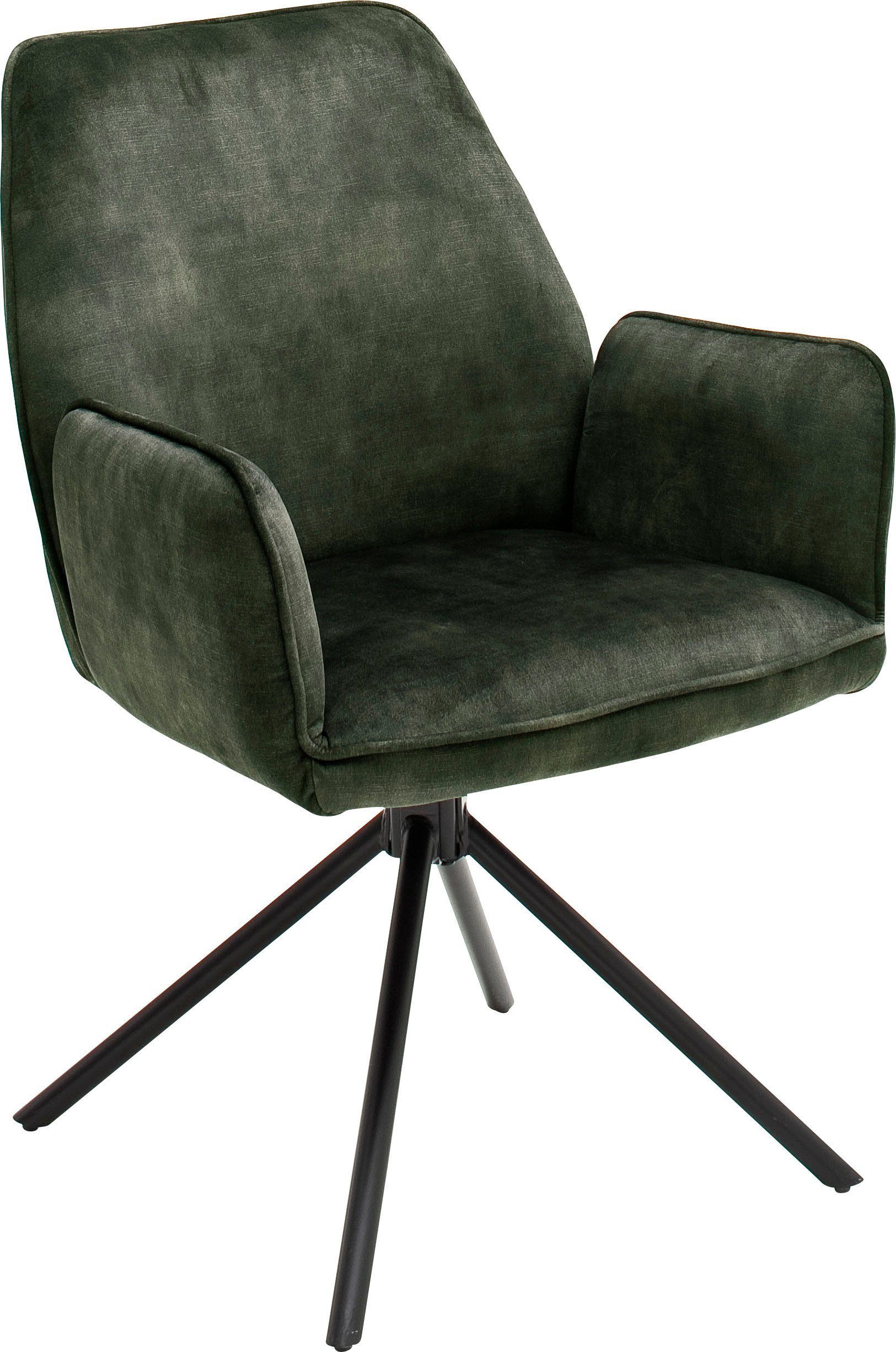 MCA furniture Eetkamerstoel Ottawa met armleuning Vintage suède-look met opstaande naad, stoel belastbaar tot 120 kg (set, 2 stuks)