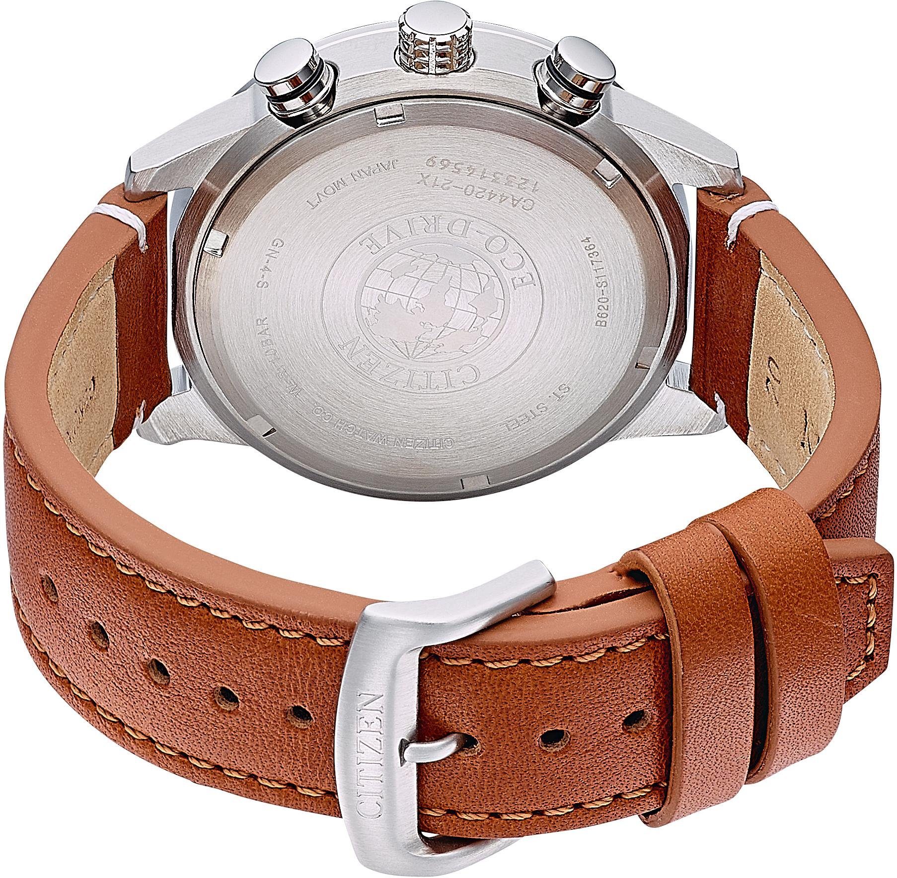Citizen Chronograaf CA4420-21X Polshorloge, herenhorloge, solar, stopwatchfunctie, leren band