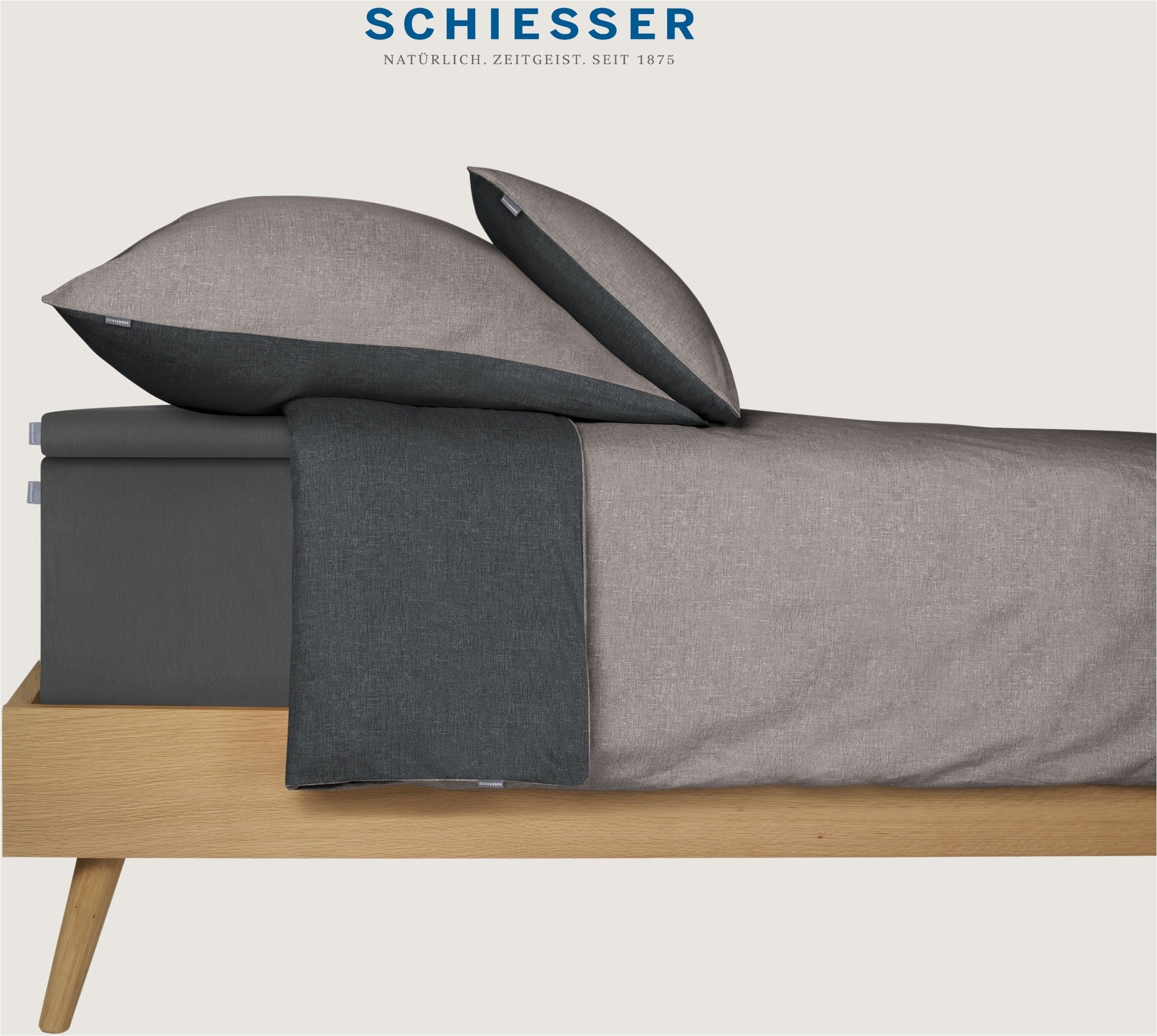 Schiesser Hoeslaken Flexi van 95% katoen en 5% elastaan in topkwaliteit geschikt voor hoge matrassen en boxspringbedden, made in green (1 stuk)