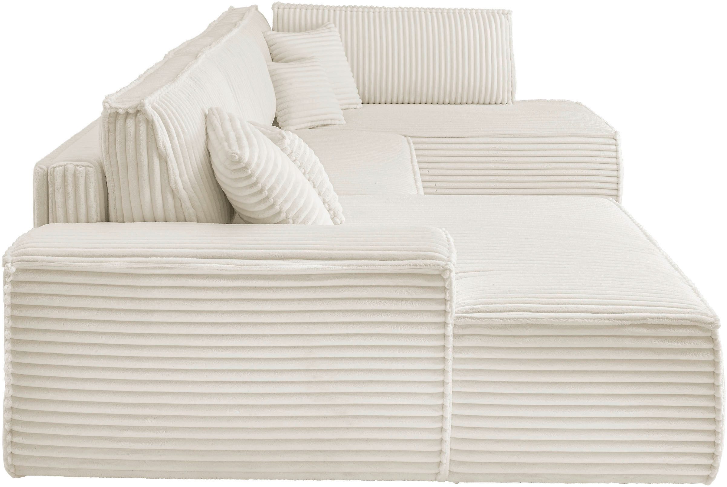 andas Zithoek FINNLEY U-model XXL 329 cm, bedbank, slaapfunctie m. bedkist
