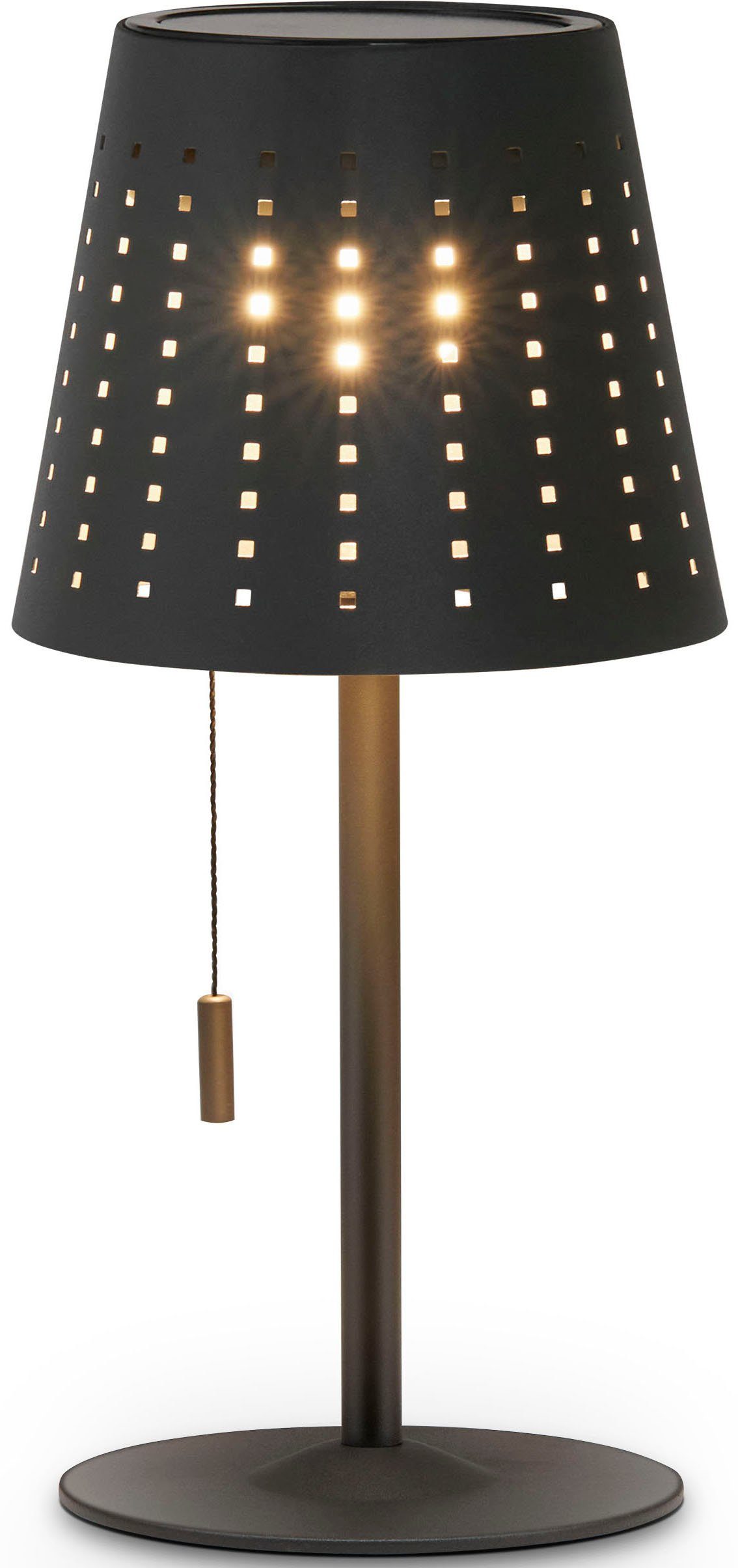 Paco Home Tafellamp Lara Outdoor LED accu metaal oplaadbaar trekker schakelaar draadloos