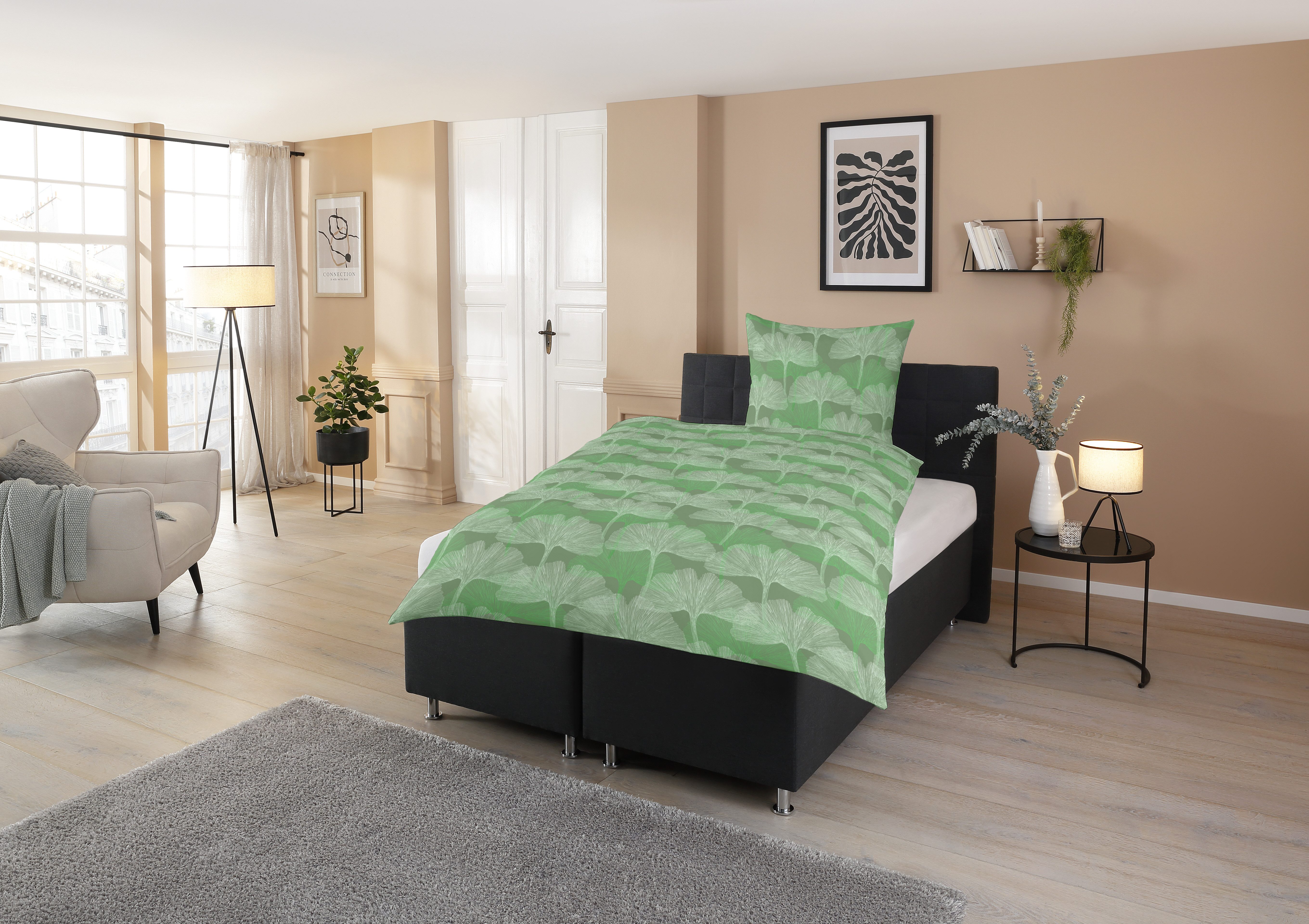 CASATEX Beddengoed Ginkgo delicate ginkgo bladeren, elegant ontwerp (2-delig)