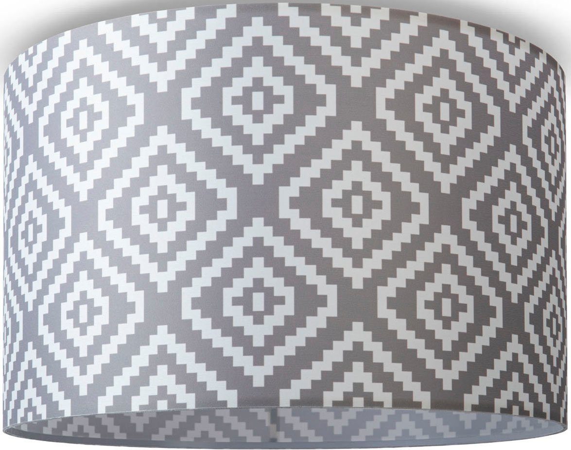 Paco Home Plafondlamp Hugo Stella Stoff lampenkap vintage woonkamerlamp rond retro ontwerp textiel
