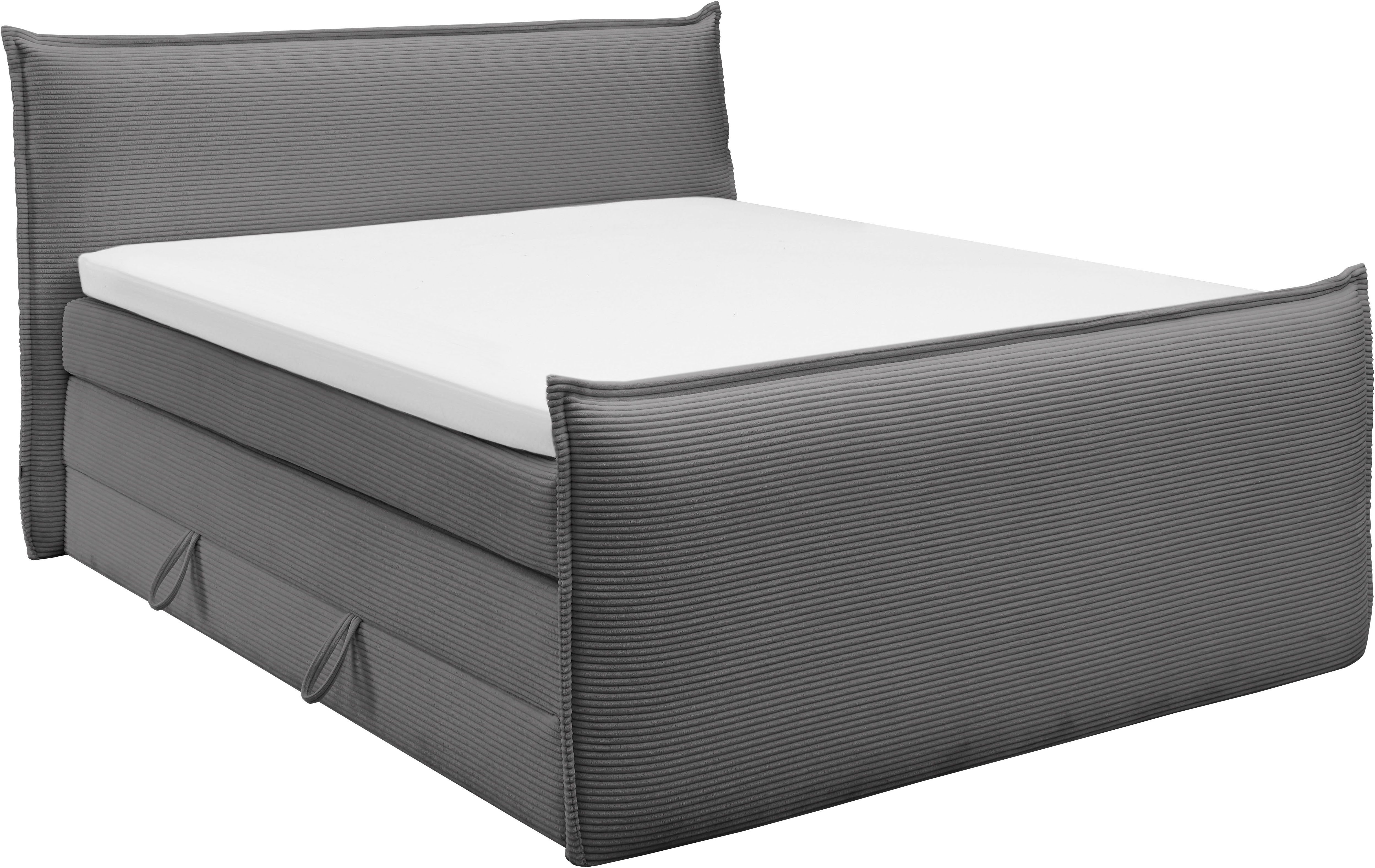 set one by Musterring Boxspring Florida in moderne cord bekleding, met bedlade, in 3 maten verkrijgbaar