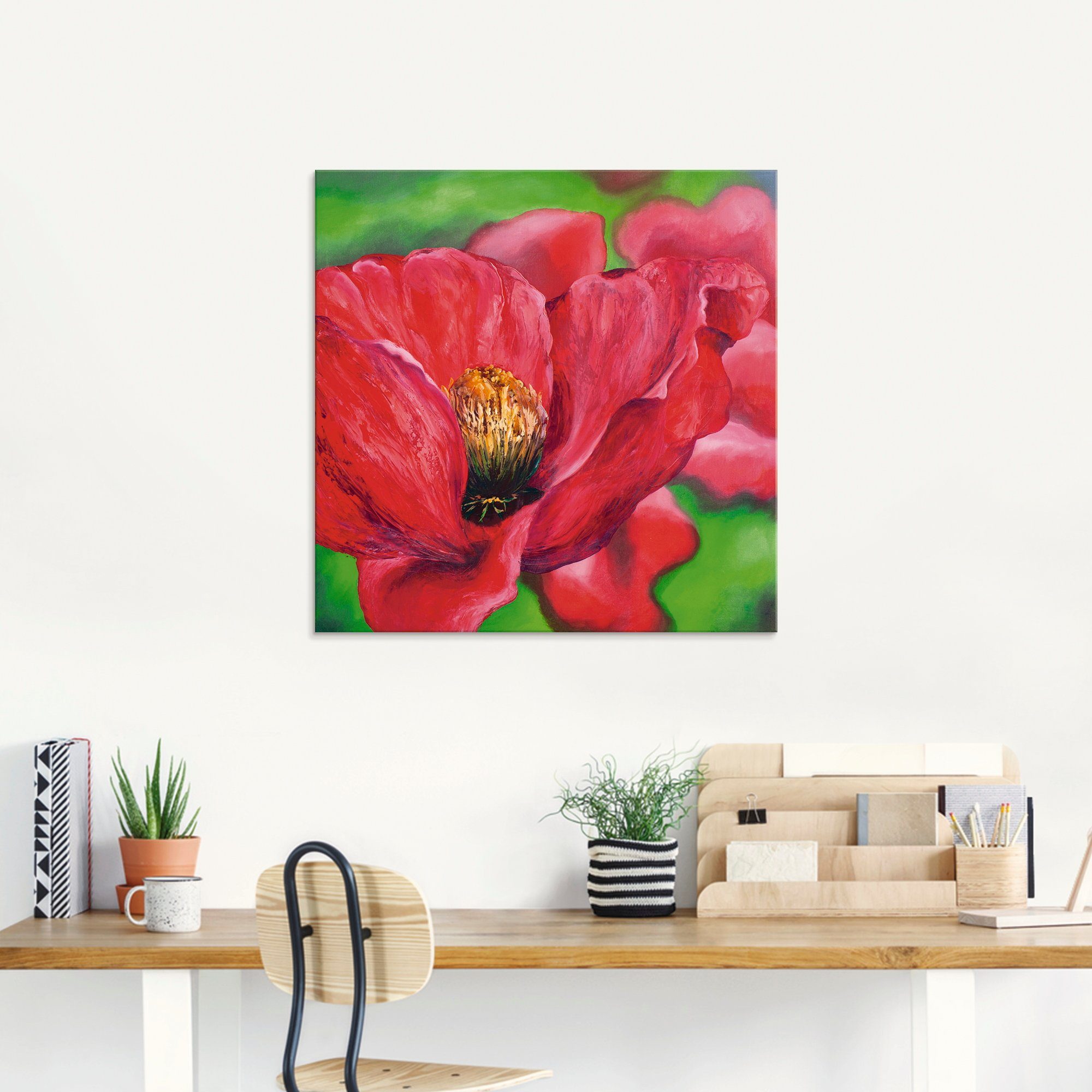 Artland Print op glas Papaver in verschillende maten