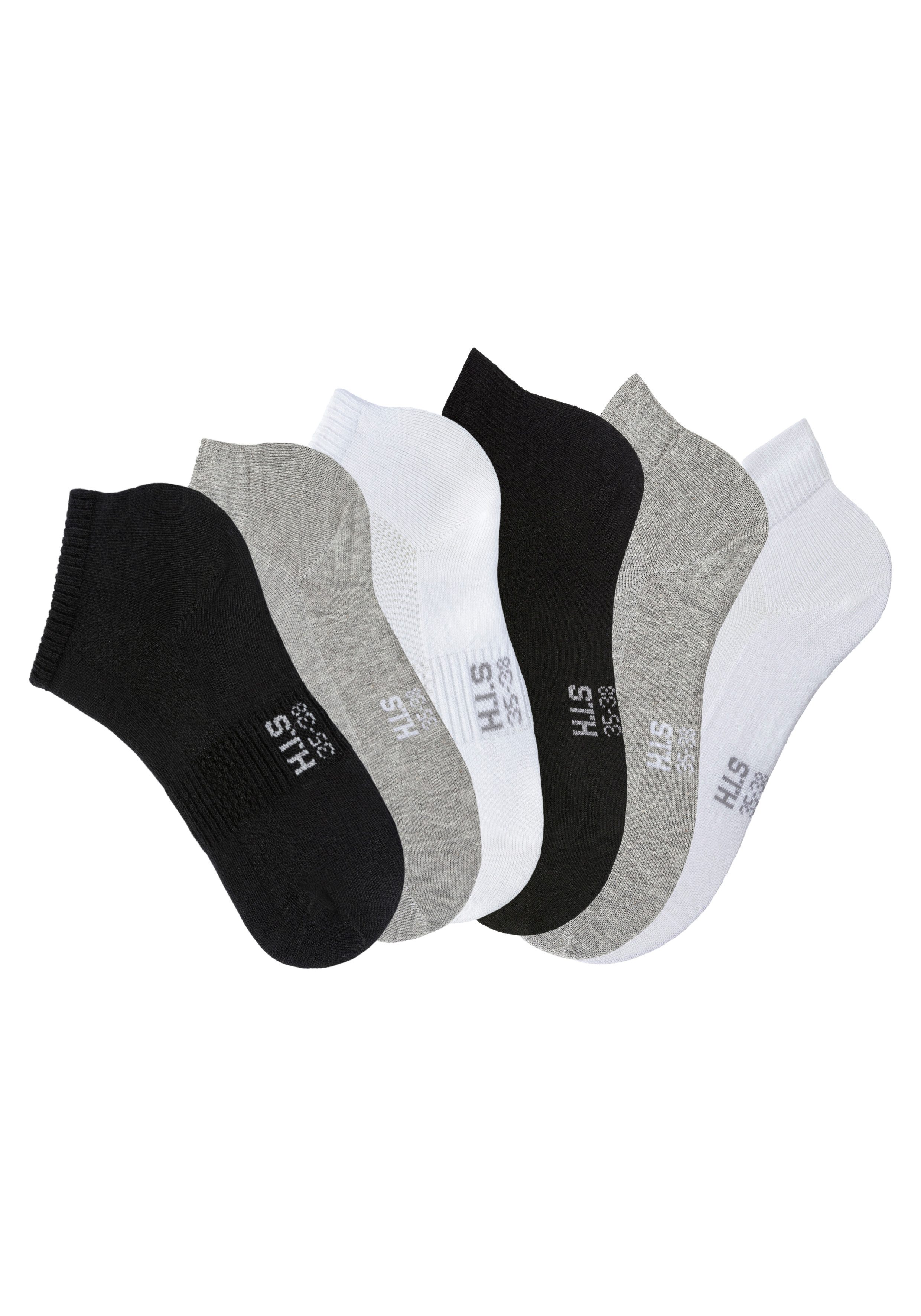 H.I.S Sportsokken Korte sokken en sneakersokken in één verpakking (set, 6 paar)