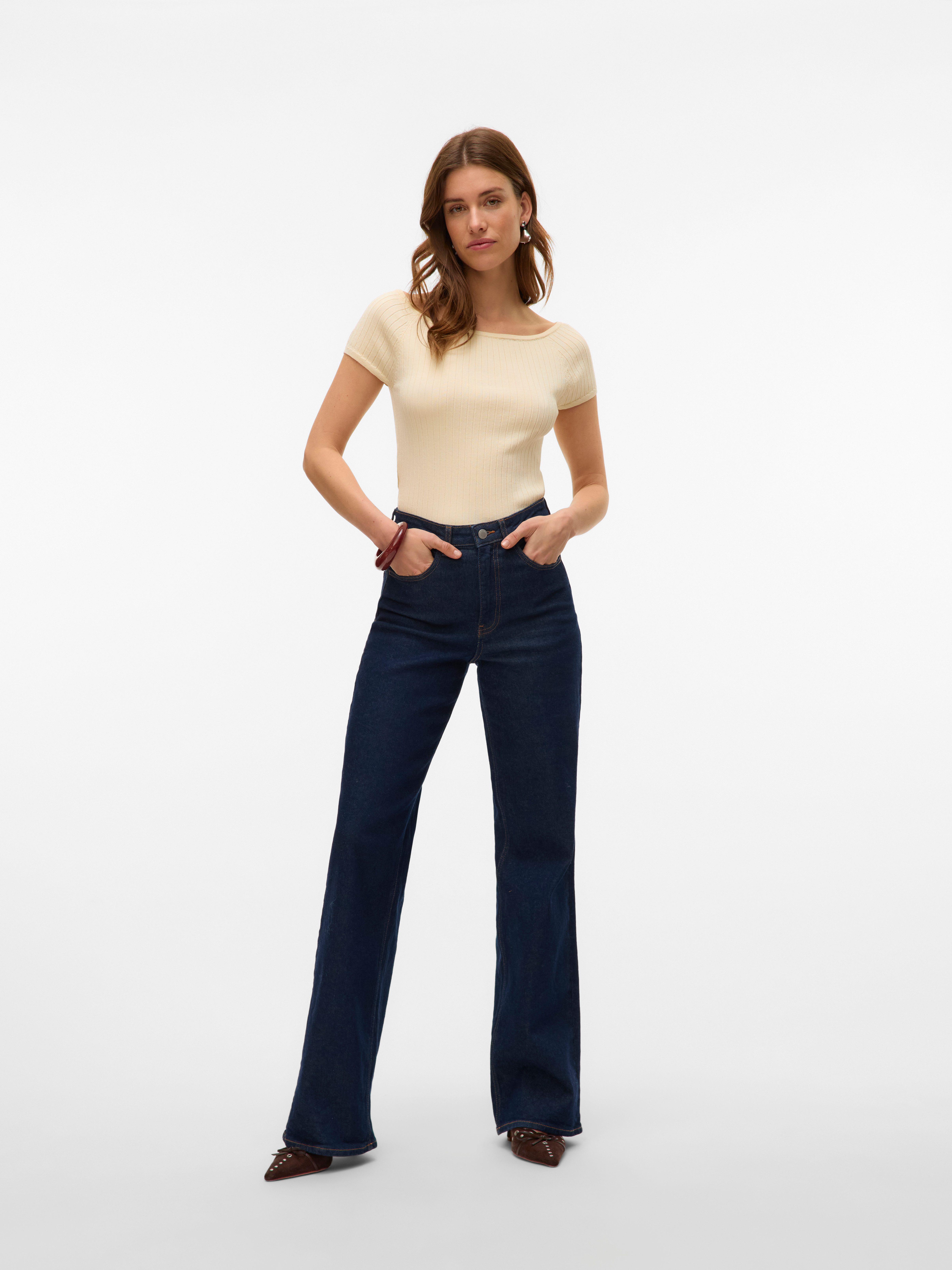 Vero Moda Gebreide top VMPOPPY SS OFF SHOULDER TOP VMA NOOS