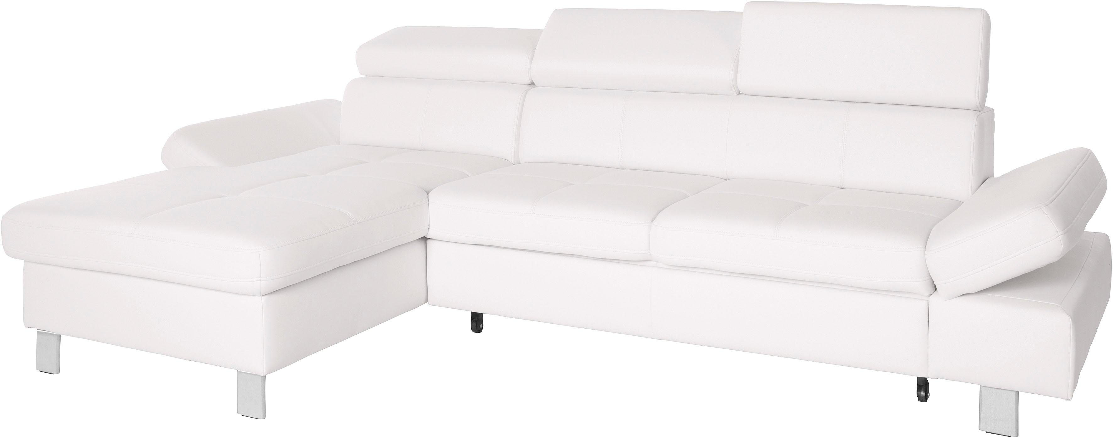 exxpo - sofa fashion Hoekbank Fiji, hoogwaardige afwerking in zitting en rug, L-vorm comfortabel door hoofd- en armverstelling, optioneel met bedfunctie