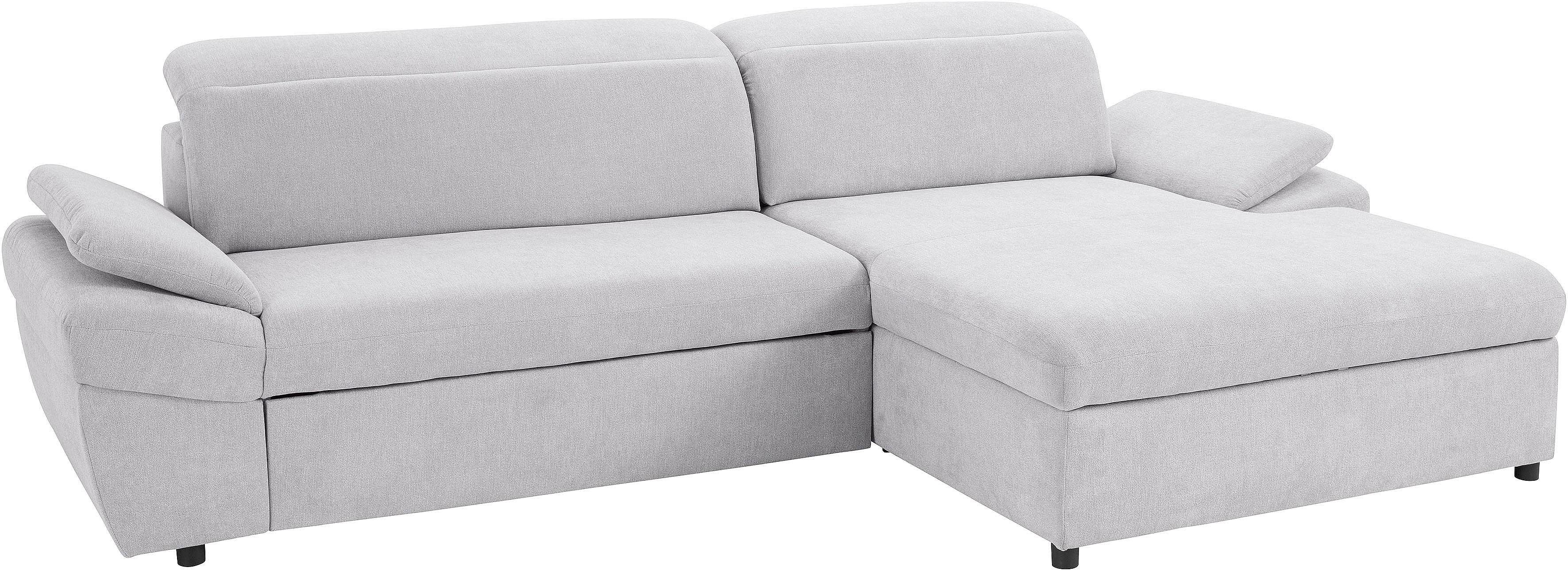 exxpo - sofa fashion Hoekbank Kyoto, incl. hoofd- en armleuningverstelling, hoog zitcomfort keuze met bedfunctie en bedlade, hoogwaardige bekleding, l-vorm