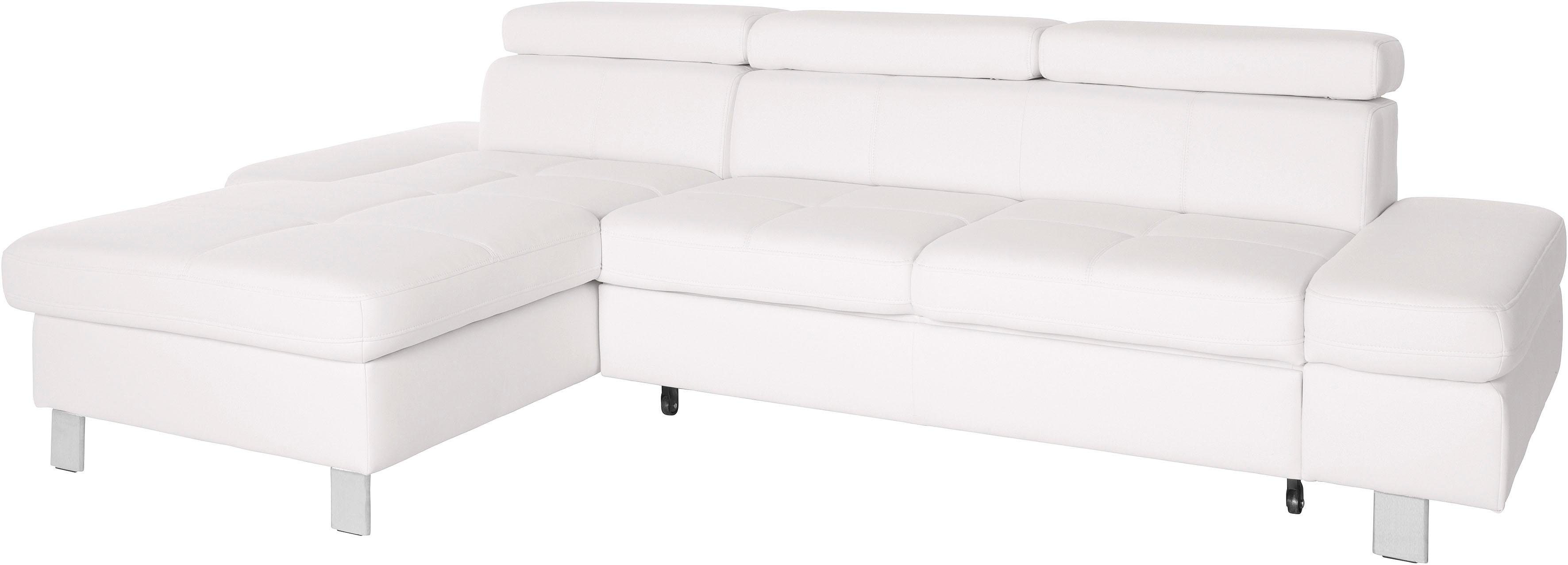 exxpo - sofa fashion Hoekbank Fiji, hoogwaardige afwerking in zitting en rug, L-vorm comfortabel door hoofd- en armverstelling, optioneel met bedfunctie