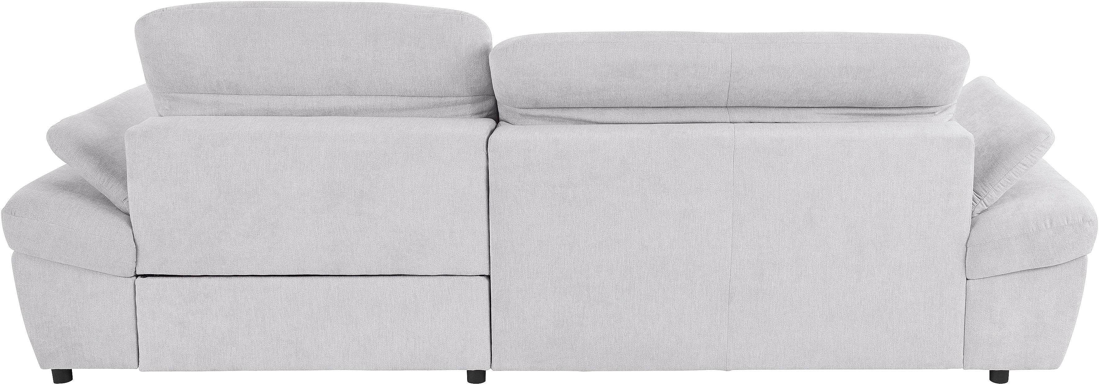 exxpo - sofa fashion Hoekbank Kyoto, incl. hoofd- en armleuningverstelling, hoog zitcomfort keuze met bedfunctie en bedlade, hoogwaardige bekleding, l-vorm