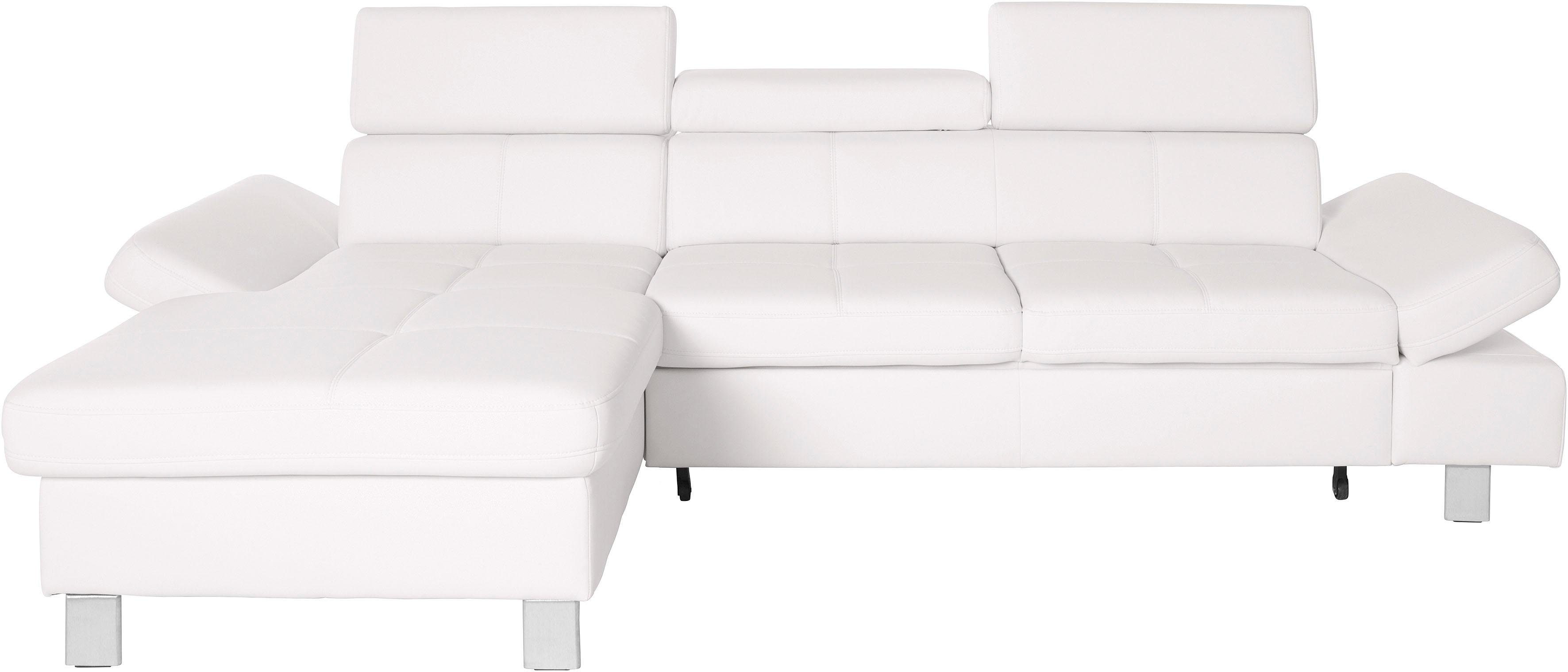 exxpo - sofa fashion Hoekbank Fiji, hoogwaardige afwerking in zitting en rug, L-vorm comfortabel door hoofd- en armverstelling, optioneel met bedfunctie