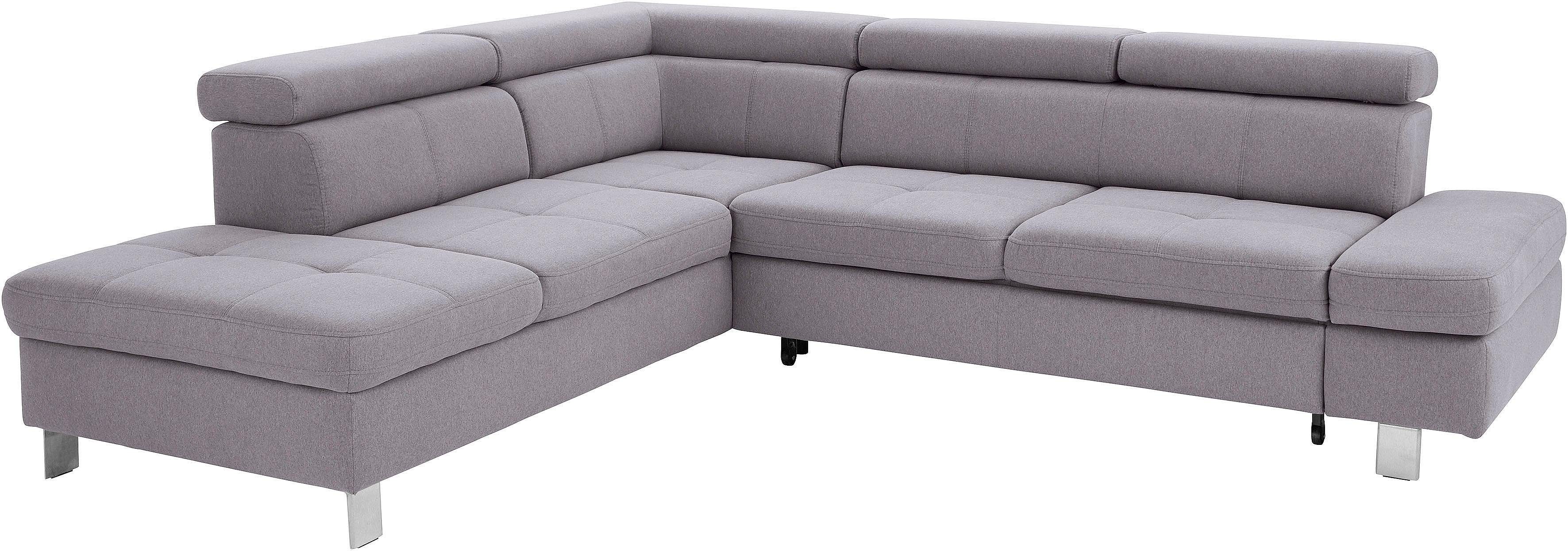 Exxpo - sofa fashion Hoekbank Fiji, L-vorm met verstelbare hoofdsteun resp. rugleuning, naar keuze met slaapfunctie