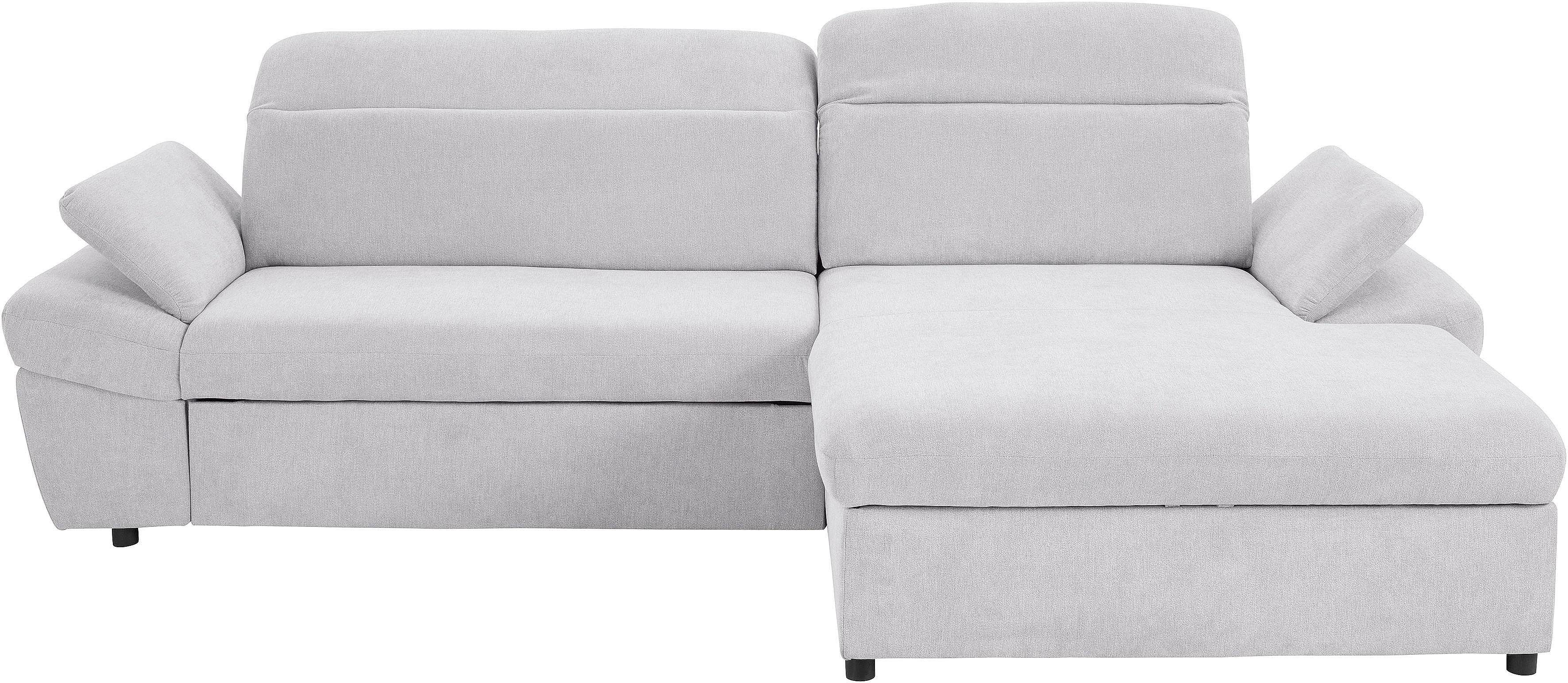 exxpo - sofa fashion Hoekbank Kyoto, incl. hoofd- en armleuningverstelling, hoog zitcomfort keuze met bedfunctie en bedlade, hoogwaardige bekleding, l-vorm