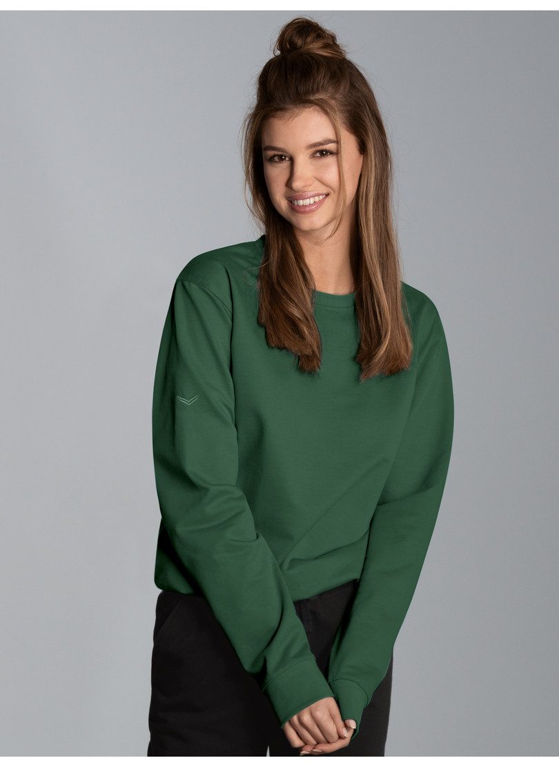 Trigema Sweatshirt TRIGEMA Sweat-Shirt meisjes sweaters maat S groen