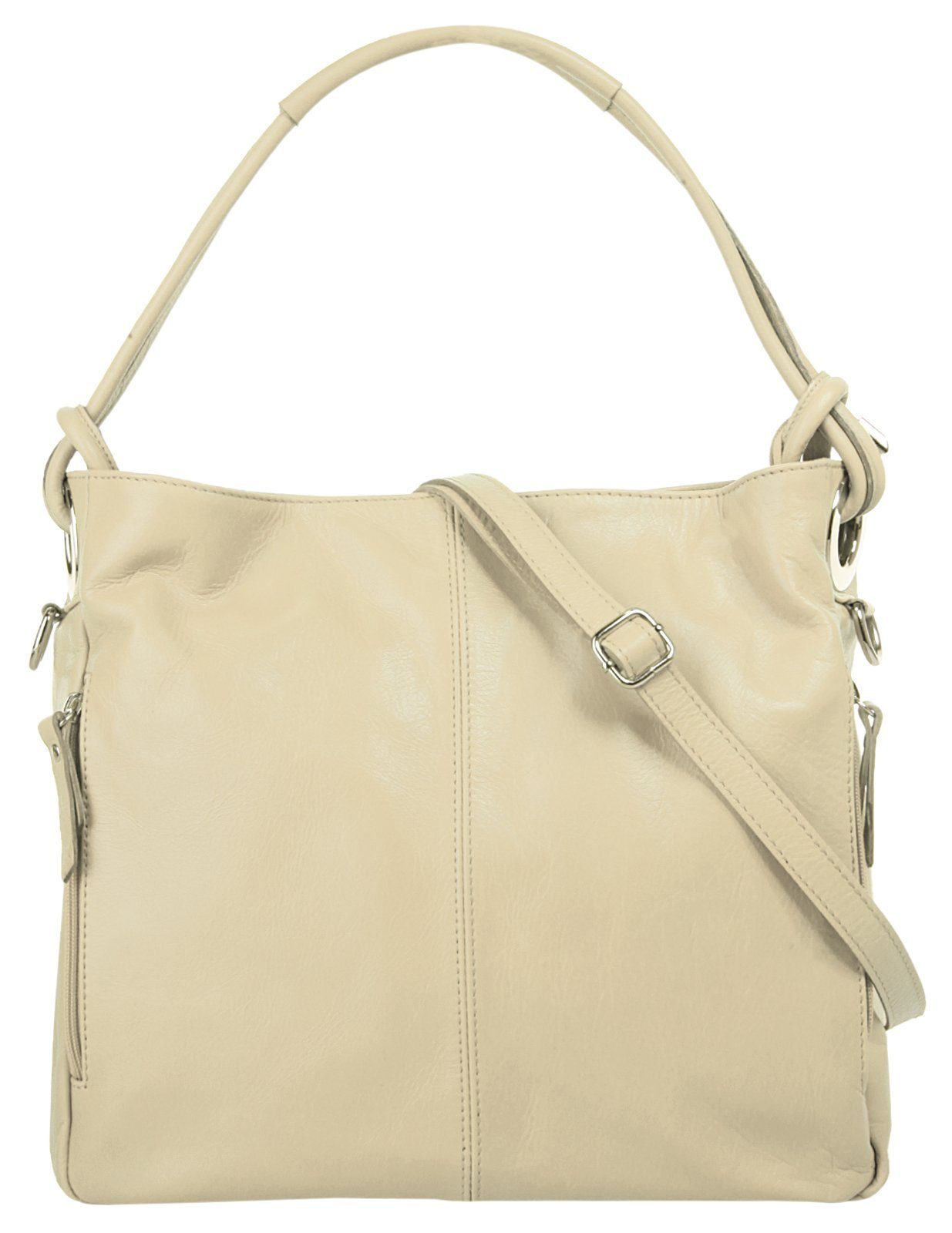 Samantha Look Shopper echt leer, made in italy dames shoppers maat Onesize bruin