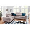 exxpo - sofa fashion hoekbank optioneel met bedfunctie grijs