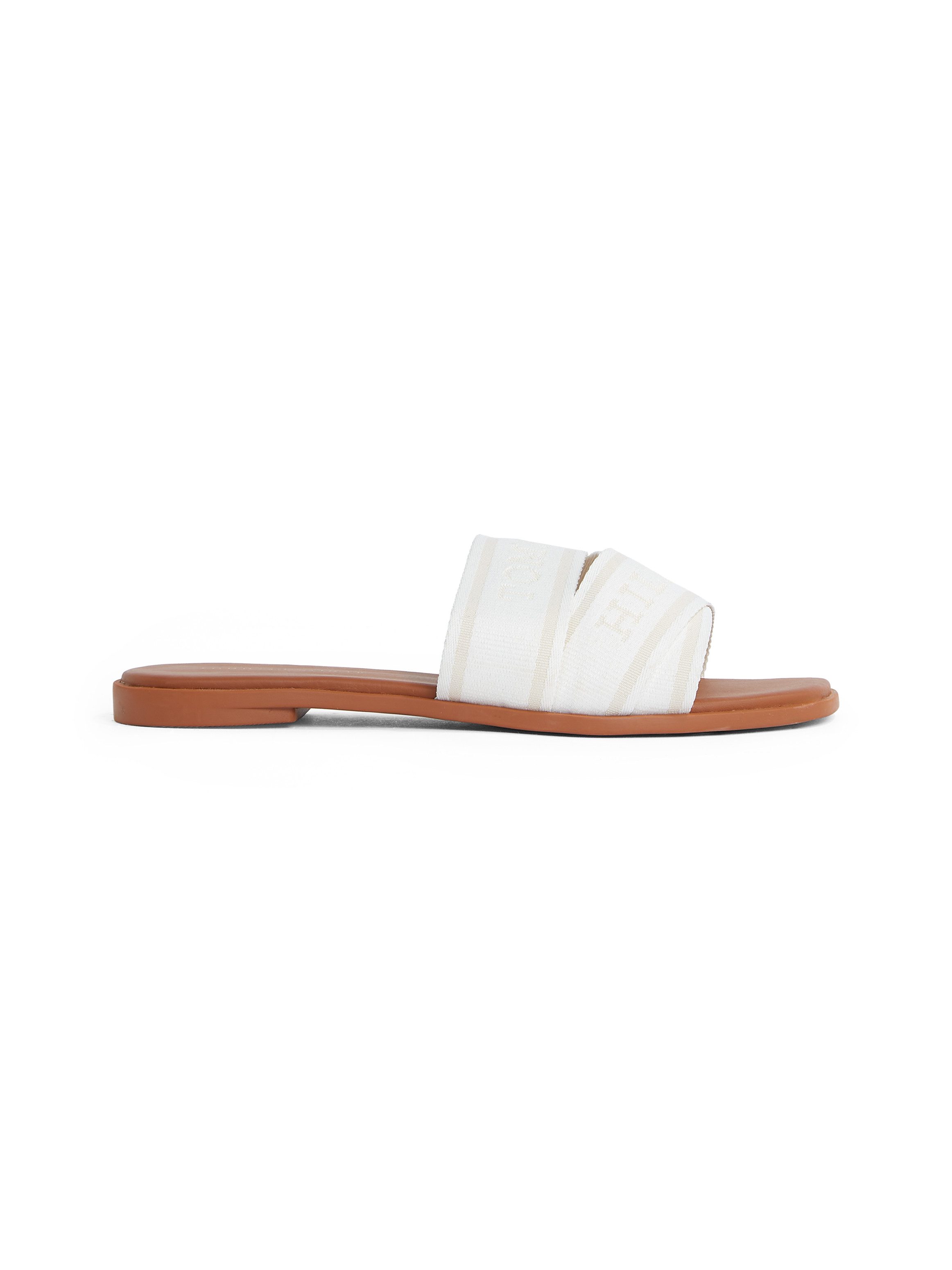 Tommy Hilfiger Slippers TOMMY HILFIGER WEBBING MULE , blockhak, zomerschoen, comfort schoen, flats met logo-opdruk