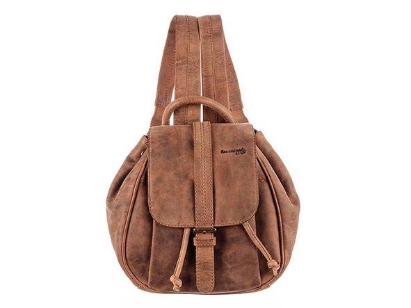 GreenLand Nature Rugzak Montenegro met praktisch ritsvak achter dames rugzakken maat 26 cm bruin