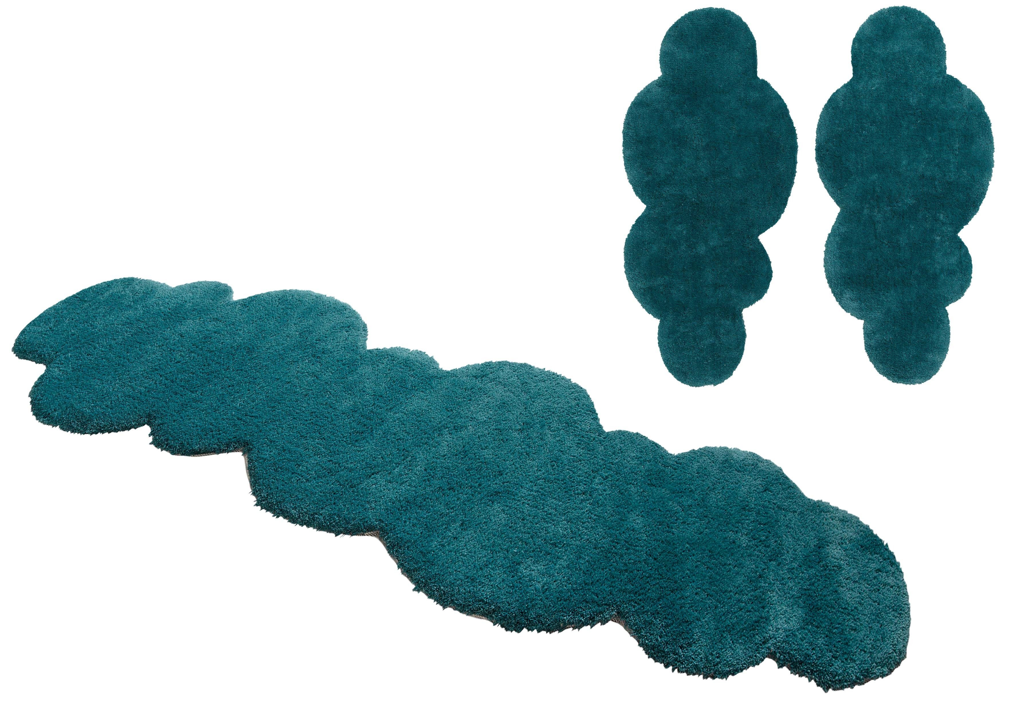 my home Set slaapkamerkleedjes Microvezeltapijt Magong, bijzonder zacht, zeer fijne pool Wolkvorm, uni slaapkamerkleed, loperset, slaapkamer, kinderkamer