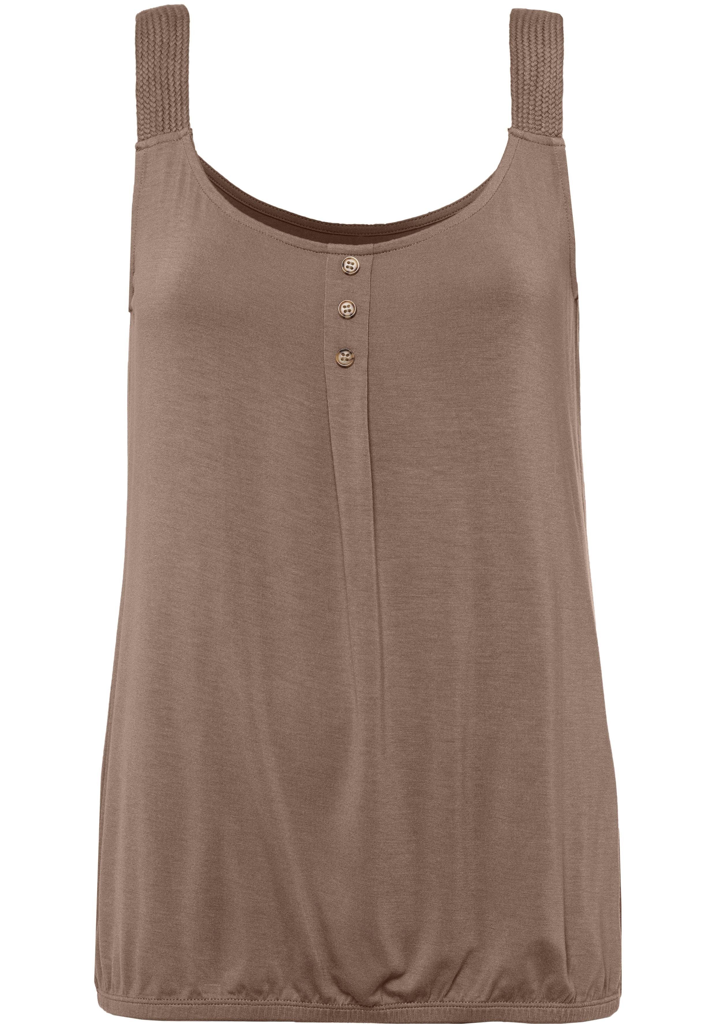Lascana Strandtop Met gevlochten bandjes van zachte viscose-stretch (Set van 2)