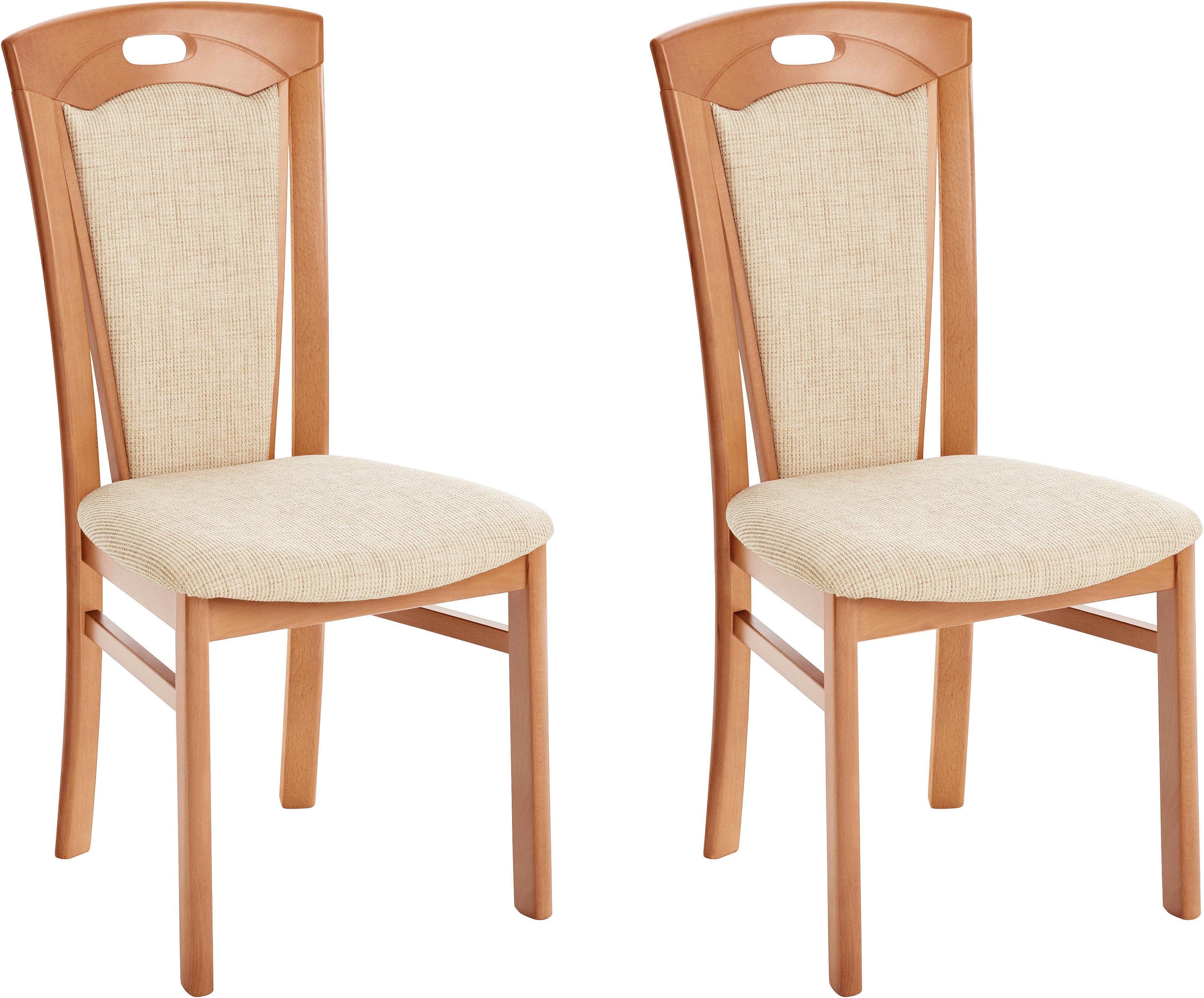 Home affaire Eetkamerstoel FERDI Made in Italy, massief hout Bekleding fijne structuur (water- en vlekafstotend) of structuur (set, 2 stuks)