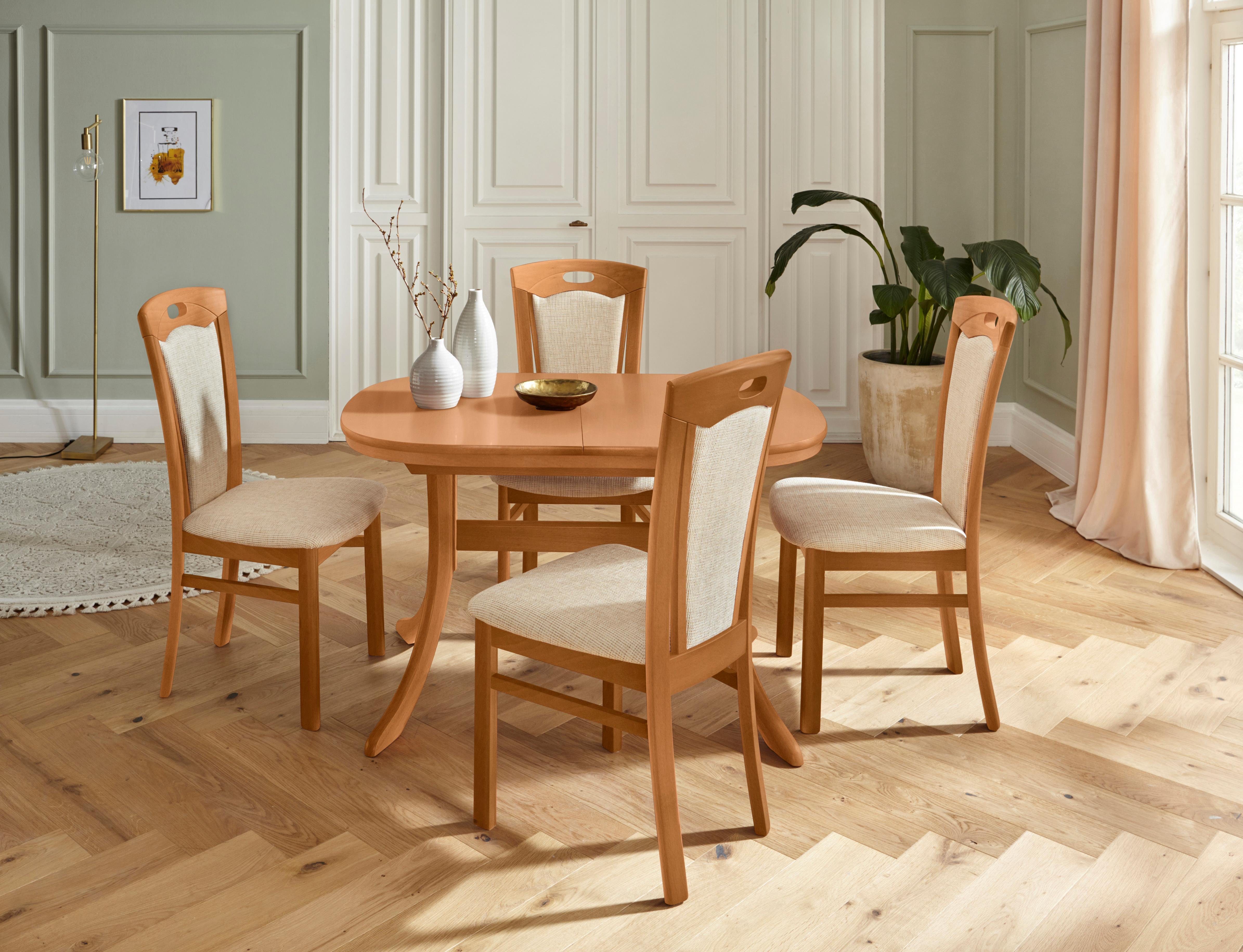 Home affaire Eetkamerstoel FERDI Made in Italy, massief hout Bekleding fijne structuur (water- en vlekafstotend) of structuur (set, 2 stuks)