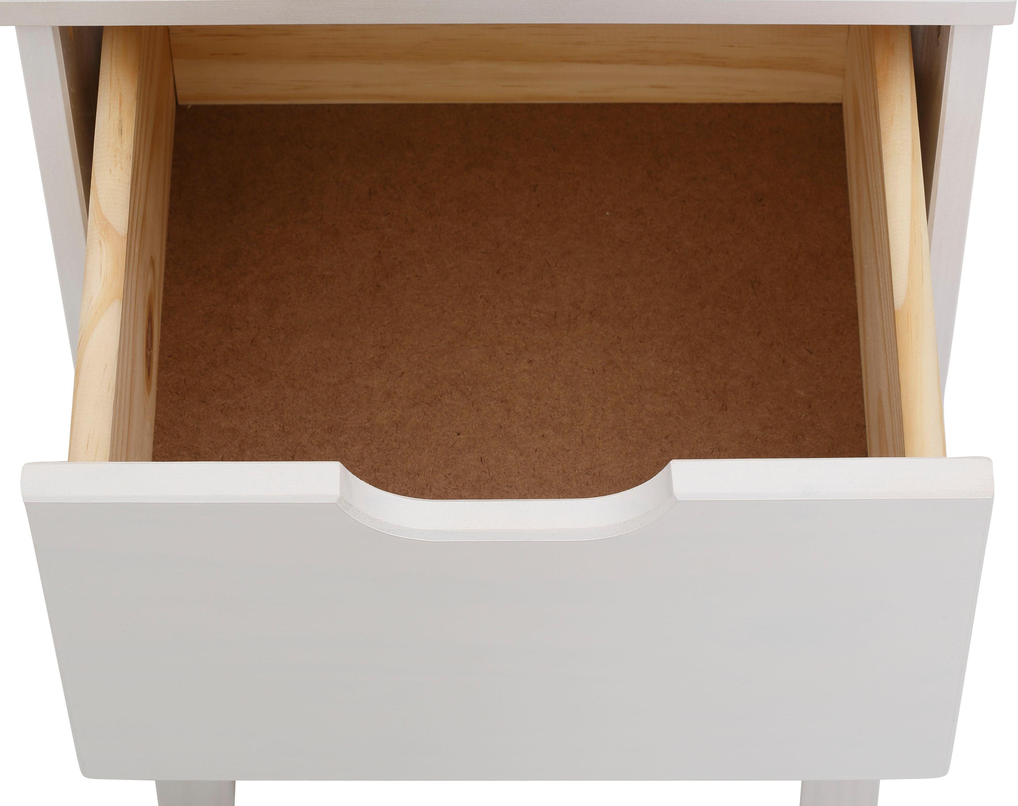 Home affaire Nachtkastje Post massief grenenhout, opbergmogelijkheid door lade, breedte 38 cm